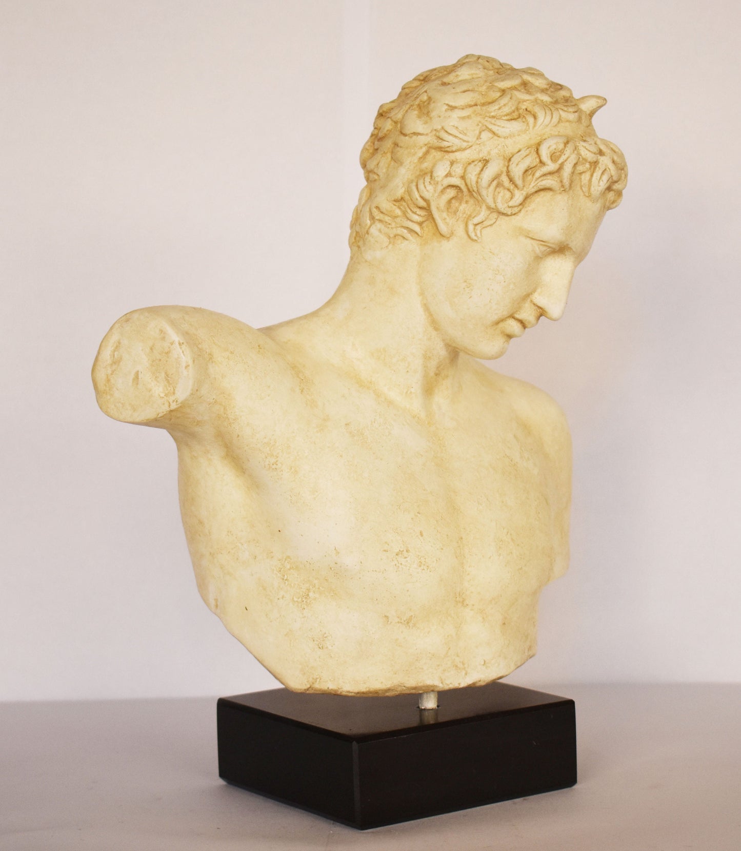 The Marathon Boy or Ephebe of Marathon - statue of a youth studying an object - Archaeological Museum of Athens - Reproduction - Head Bust