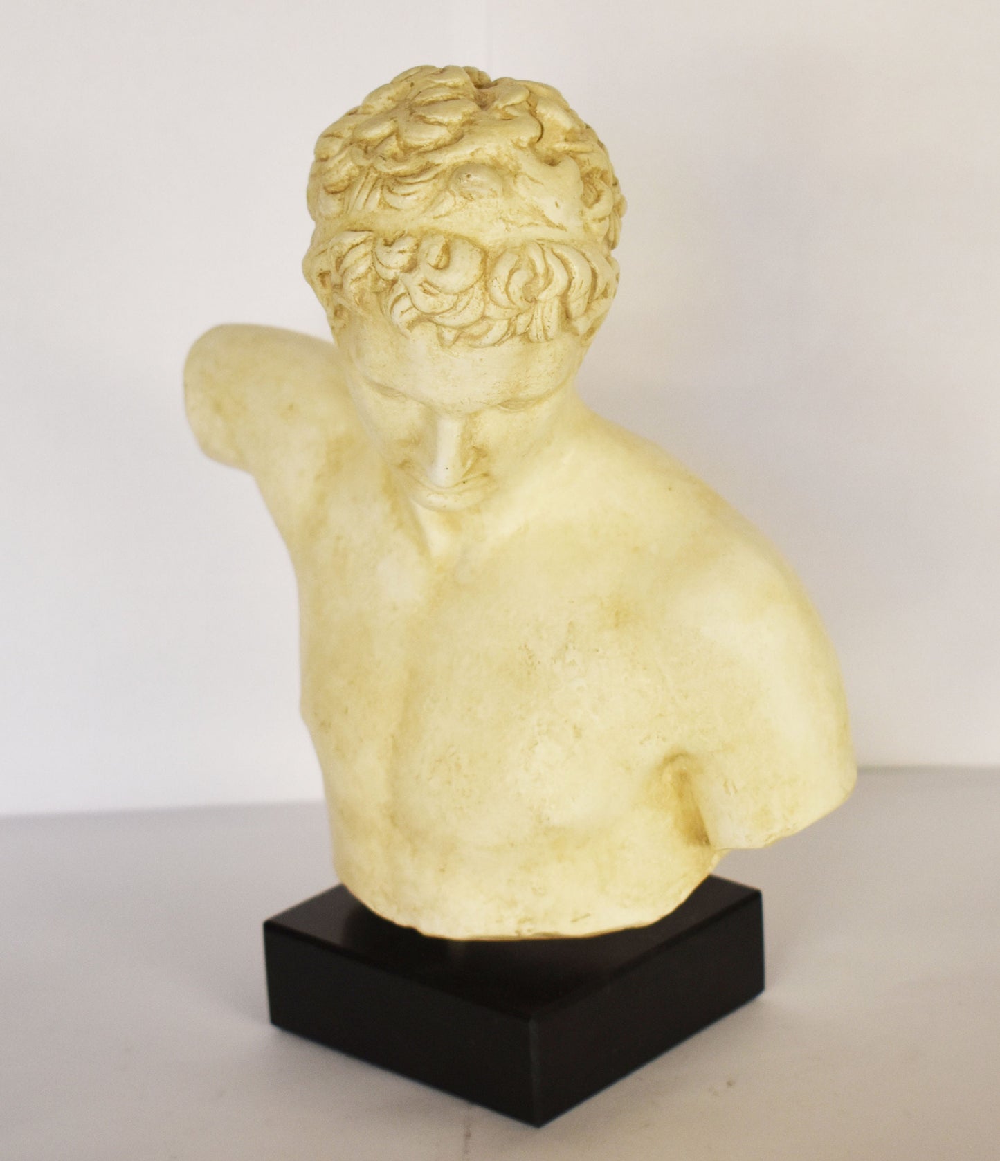 The Marathon Boy or Ephebe of Marathon - statue of a youth studying an object - Archaeological Museum of Athens - Reproduction - Head Bust