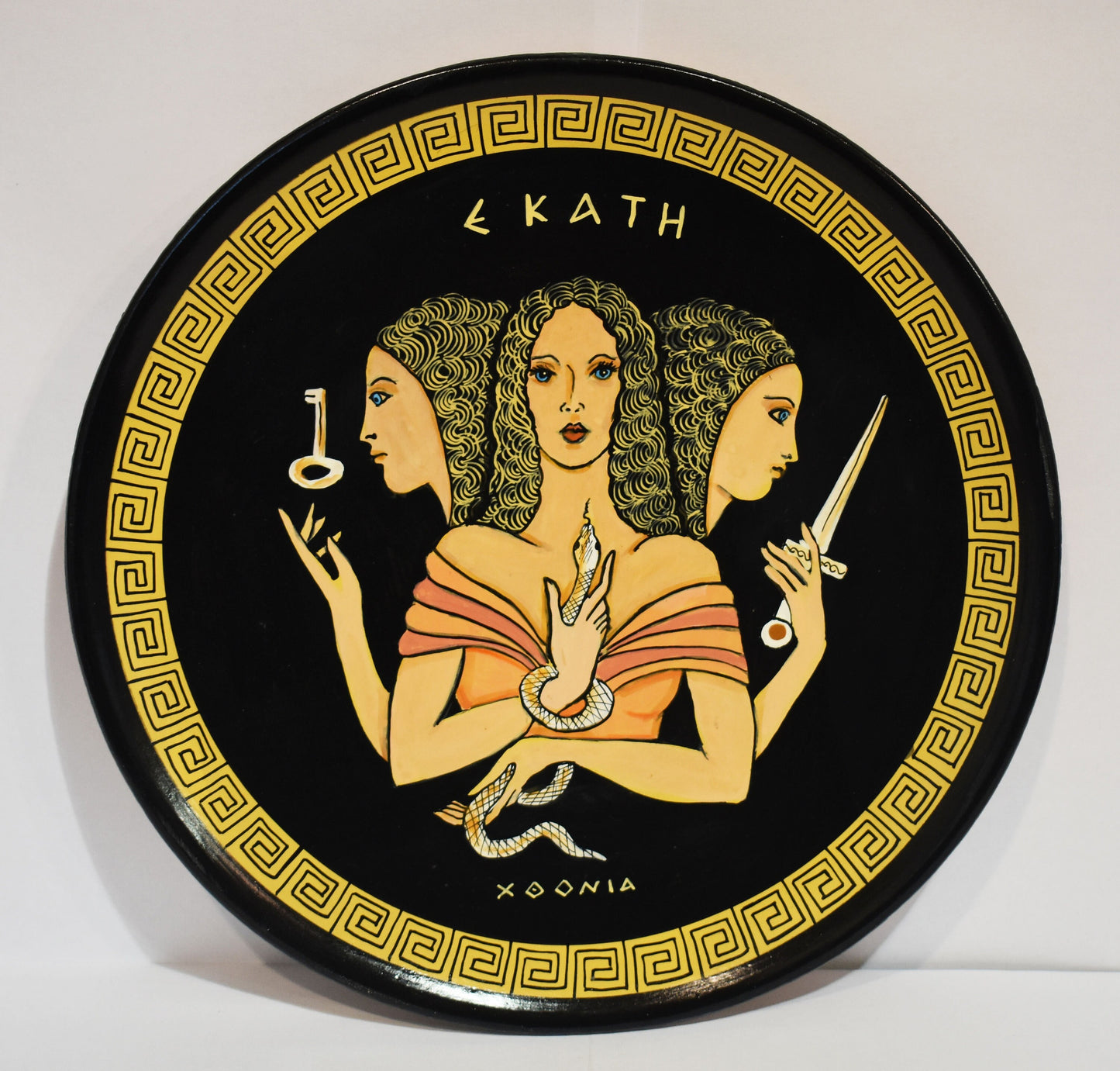 Hecate - Goddess - Crossroads,  Night, Magic, Witchcraft,  Herbs and poisonous Plants, Ghosts, Necromancy, Sorcery - Ceramic Plate