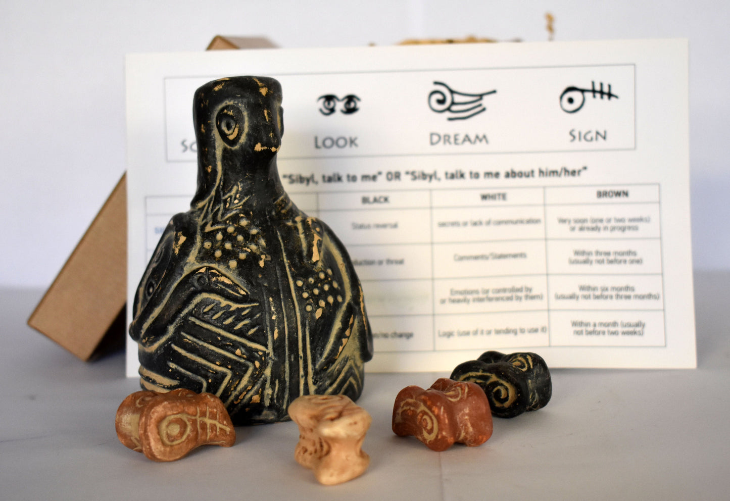 Sibyl - Fortune Telling Game - Inspired by Ancient Greek History and Mythology - With Instructions for Use - Ceramic Artifact