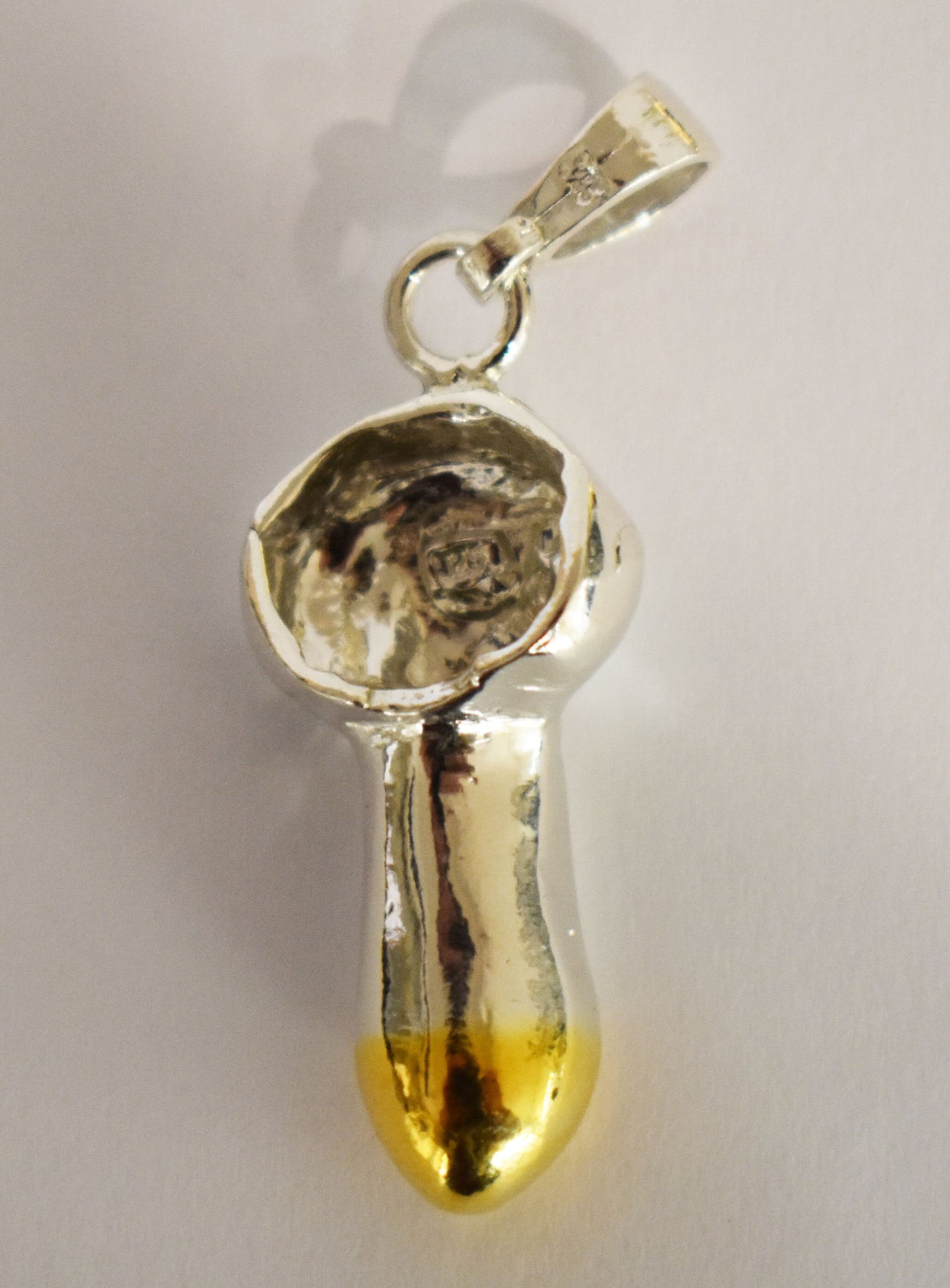 Ancient Greek Phallus - Symbol of Good Fortune, Protected People and Sent Away Evil - Gold Plated Pendant - 925 Sterling Silver