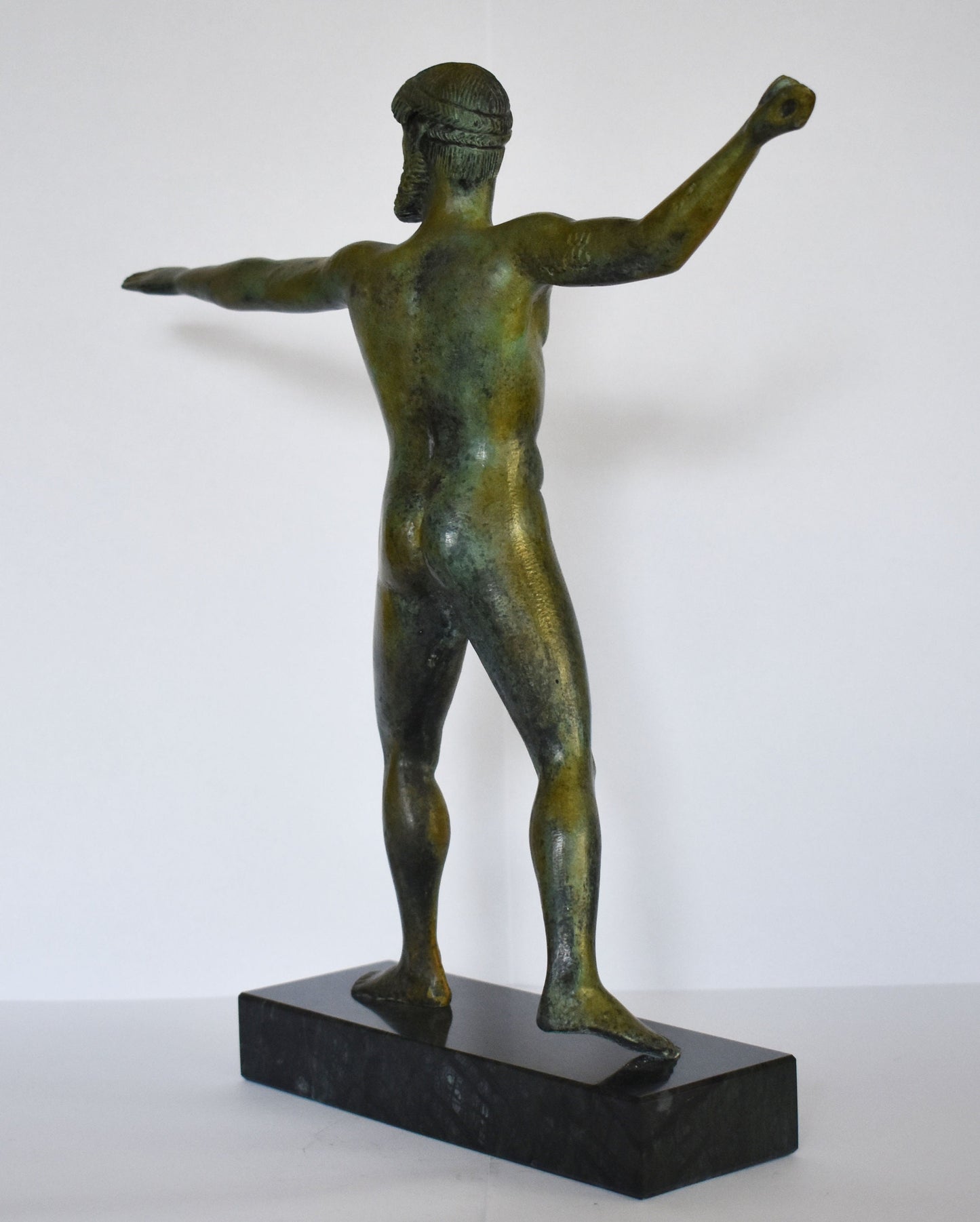 Poseidon Or Zeus  of Artemision - Neptune or Jupiter - Marble Base - Museum Replica - Pure Bronze Sculpture