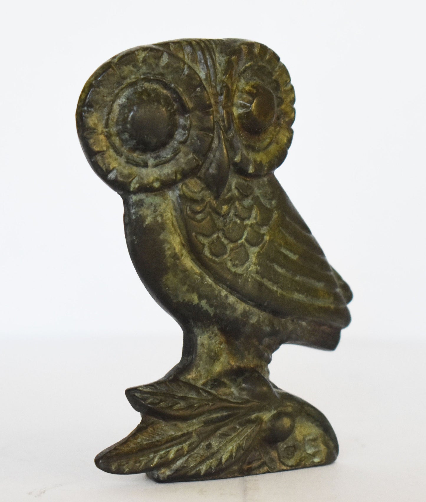 Owl of Wisdom and Intelligence - Small - Symbol of virgin goddess Athena Minerva - Ancient Greece - pure bronze  statue