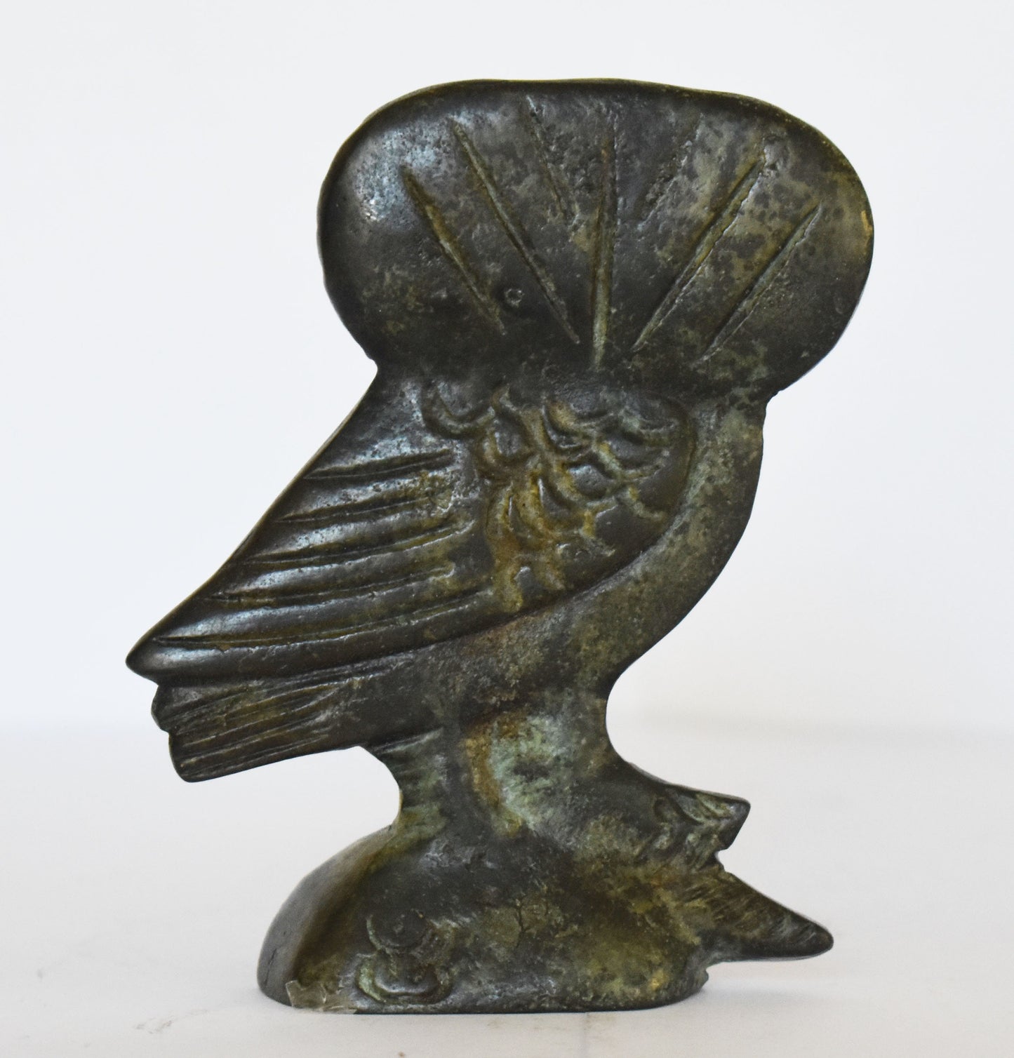 Owl of Wisdom and Intelligence - Small - Symbol of virgin goddess Athena Minerva - Ancient Greece - pure bronze  statue