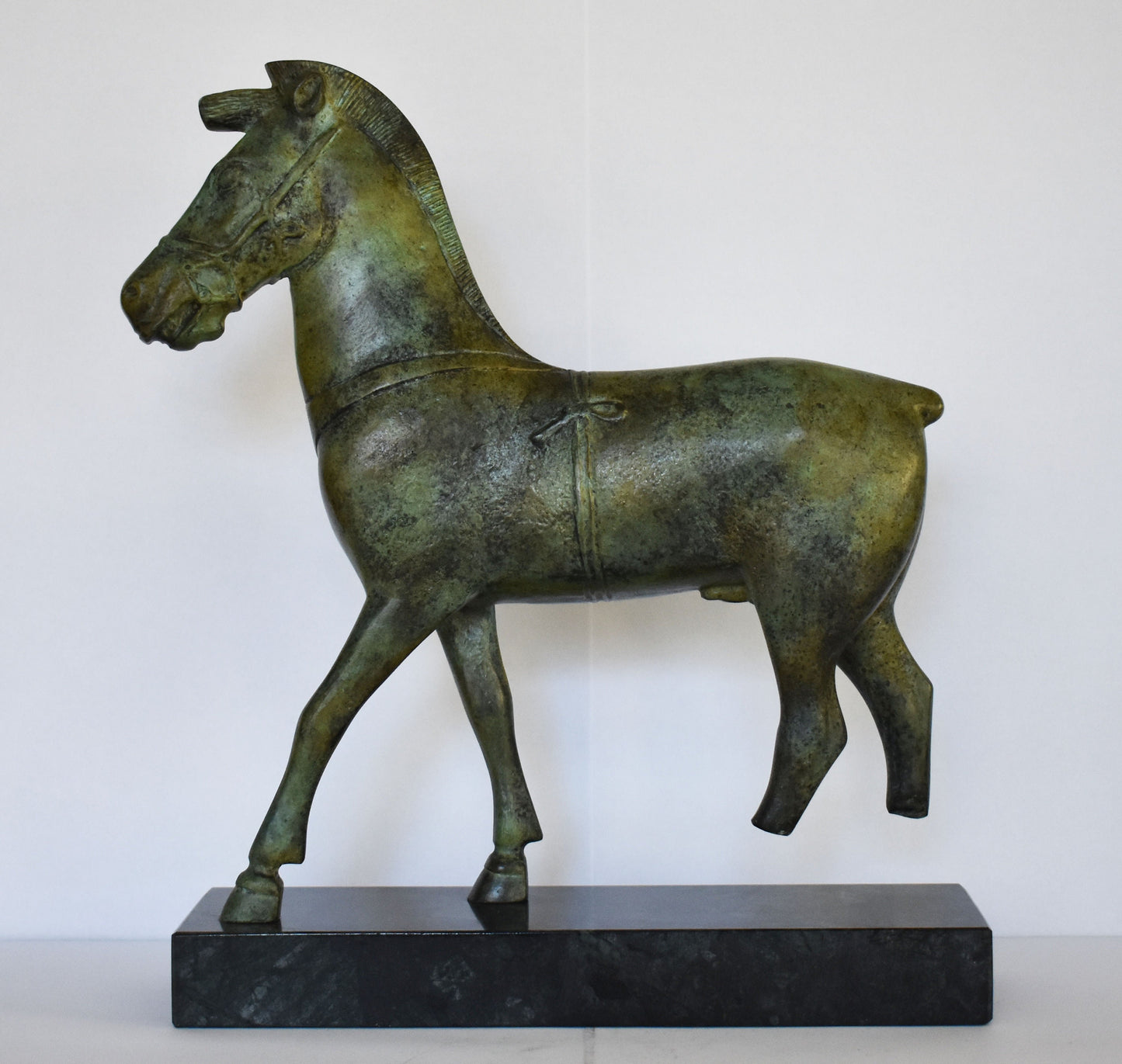 Ancient Greek Horse - Athens, Attica - 500 BC - Marble Base - Symbol of Wealth and Prosperity - Pure Bronze Sculpture