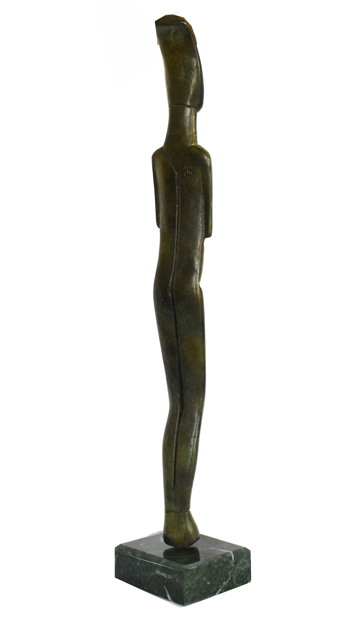 Cycladic Female idol - Keros island, Greece - truly startling object - mysterious, beautiful and seemingly timeless - Marble Base - Bronze