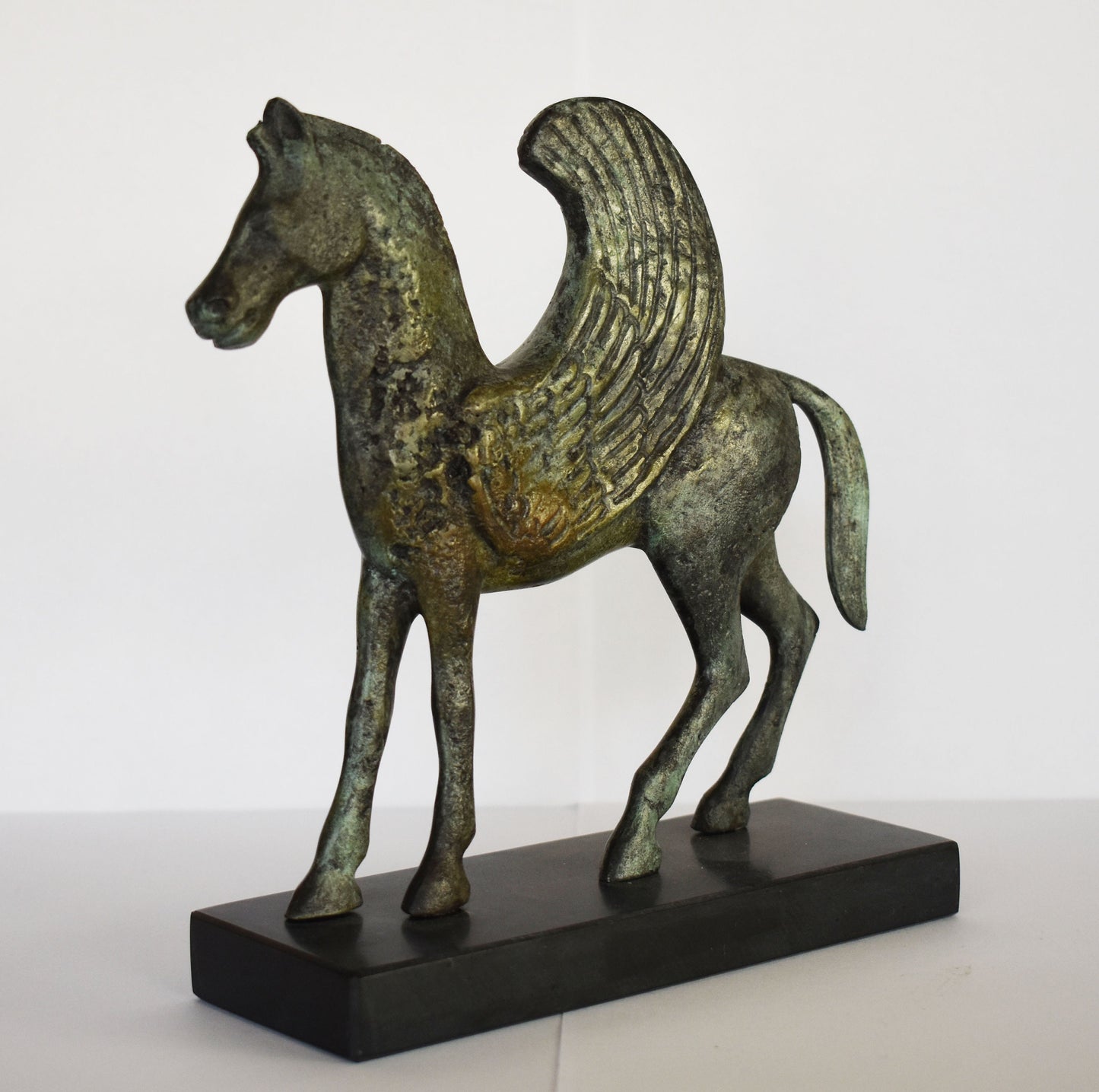 Pegasus - Mythical Winged Horse - Symbol of Divine and Inspiration- Bellerophon and Perseus - Marble Base - Pure Bronze Sculpture