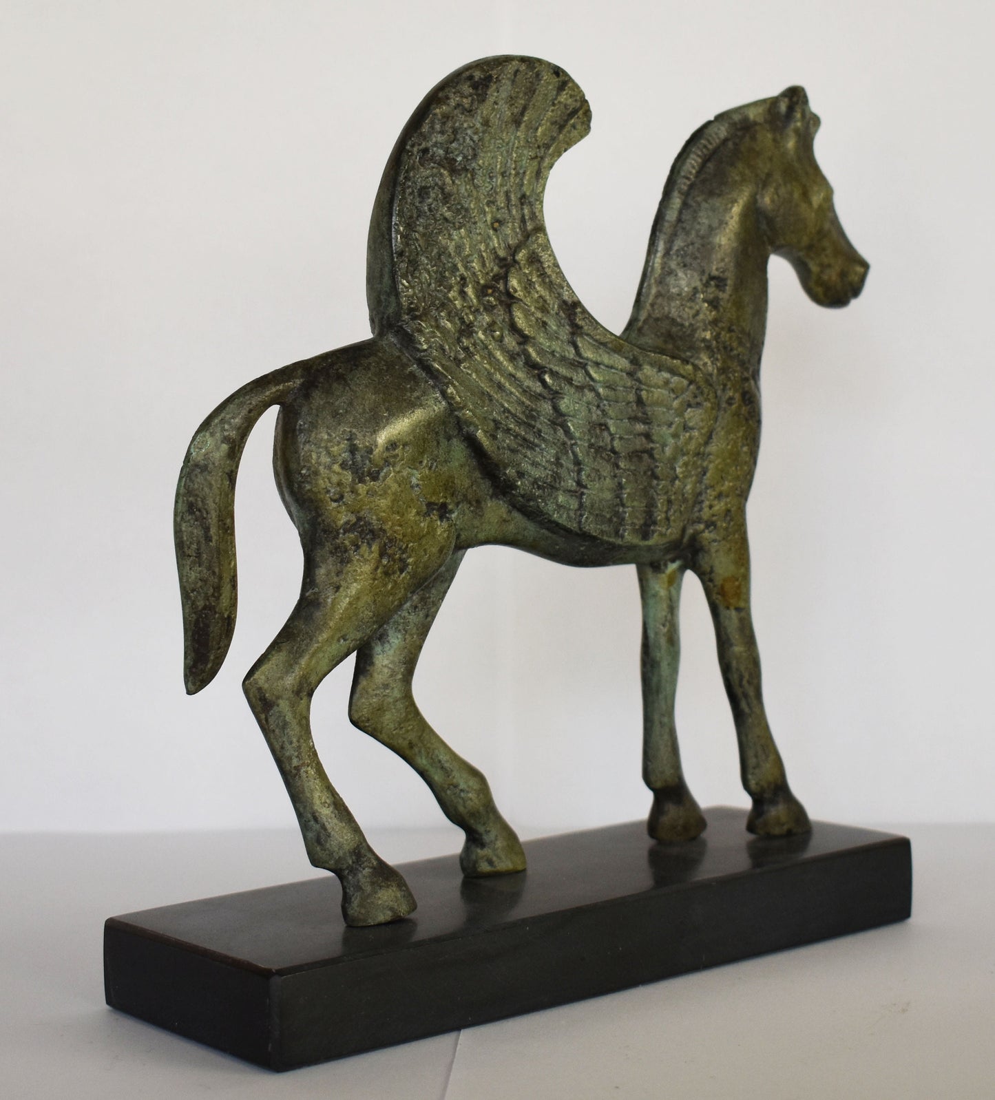 Pegasus - Mythical Winged Horse - Symbol of Divine and Inspiration- Bellerophon and Perseus - Marble Base - Pure Bronze Sculpture