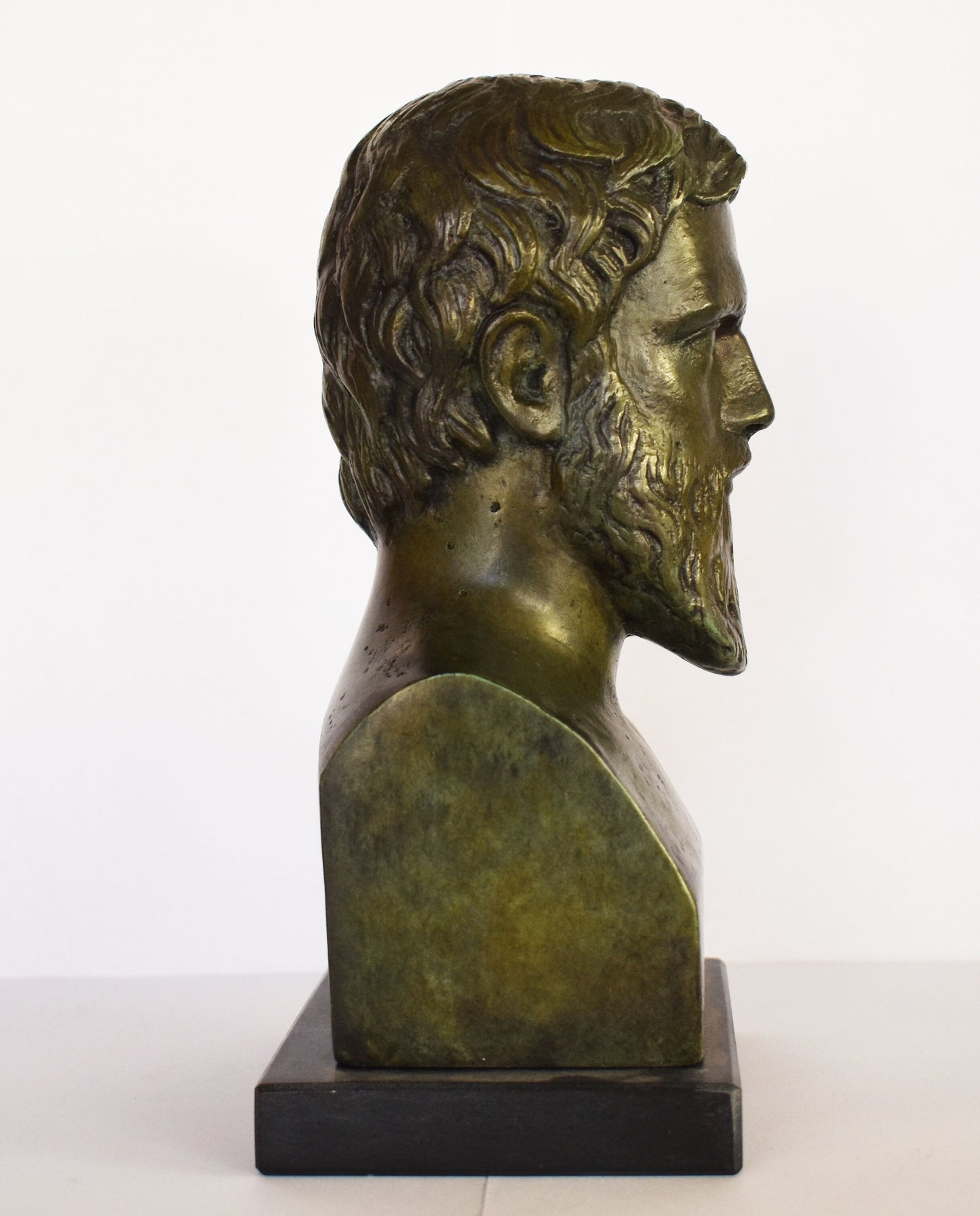 Plato - Ancient Greek Philosopher - Athens, 428–348 BC - Marble Base - Museum Reproduction - Head Bust-- Pure Bronze  Statue