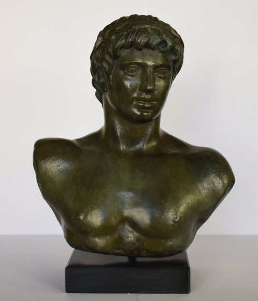 Apollo - Head Bust - Greek Roman God of Music, Truth, Prophecy, Healing, Sun and light, Poetry - Pure Bronze  Statue