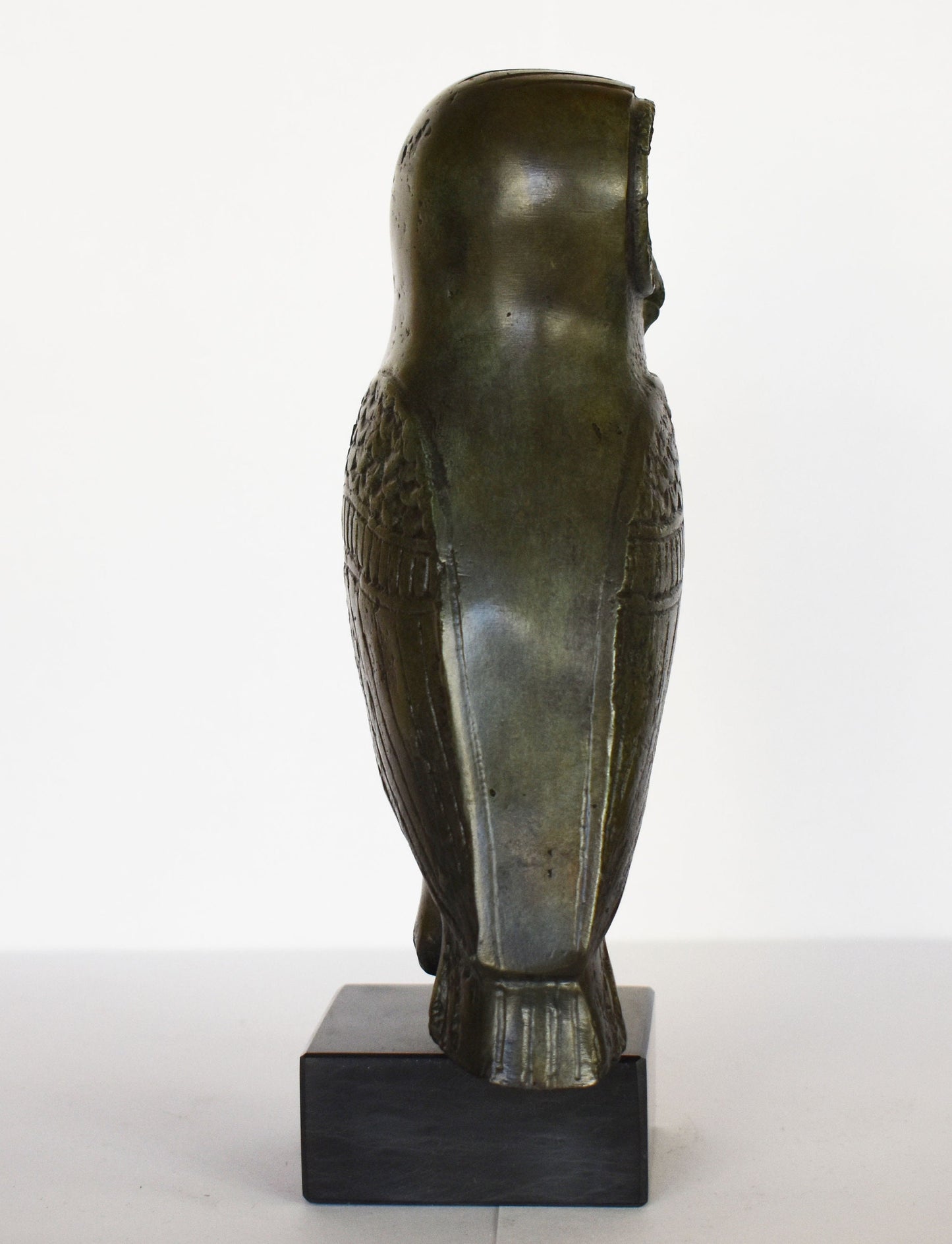 Owl of Wisdom and Intelligence - Symbol of virgin warrior goddess Athena Minerva - Ancient Greece - Marble Base - Museum Replica - Bronze