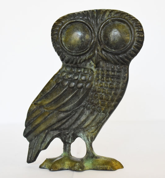 Owl of Wisdom and Intelligence - Small - Symbol of Goddess Athena Minerva - power, justice and divinity - Ancient Greece - Pure Bronze