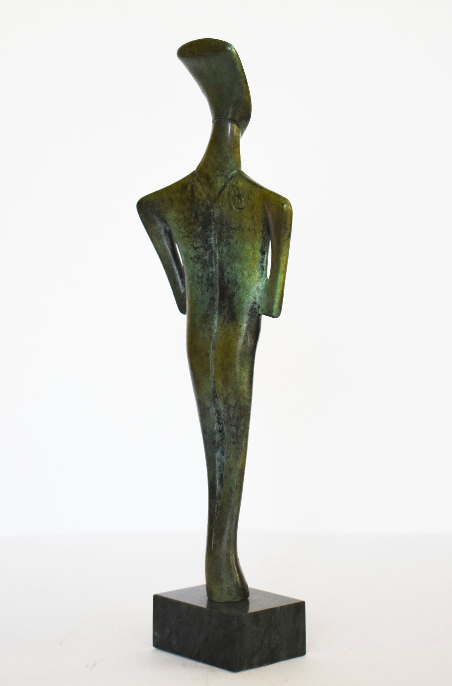 Cycladic Female idol - Figure from Keros island, Greece - connection with concepts of motherhood and fertility - Marble Base - Pure Bronze