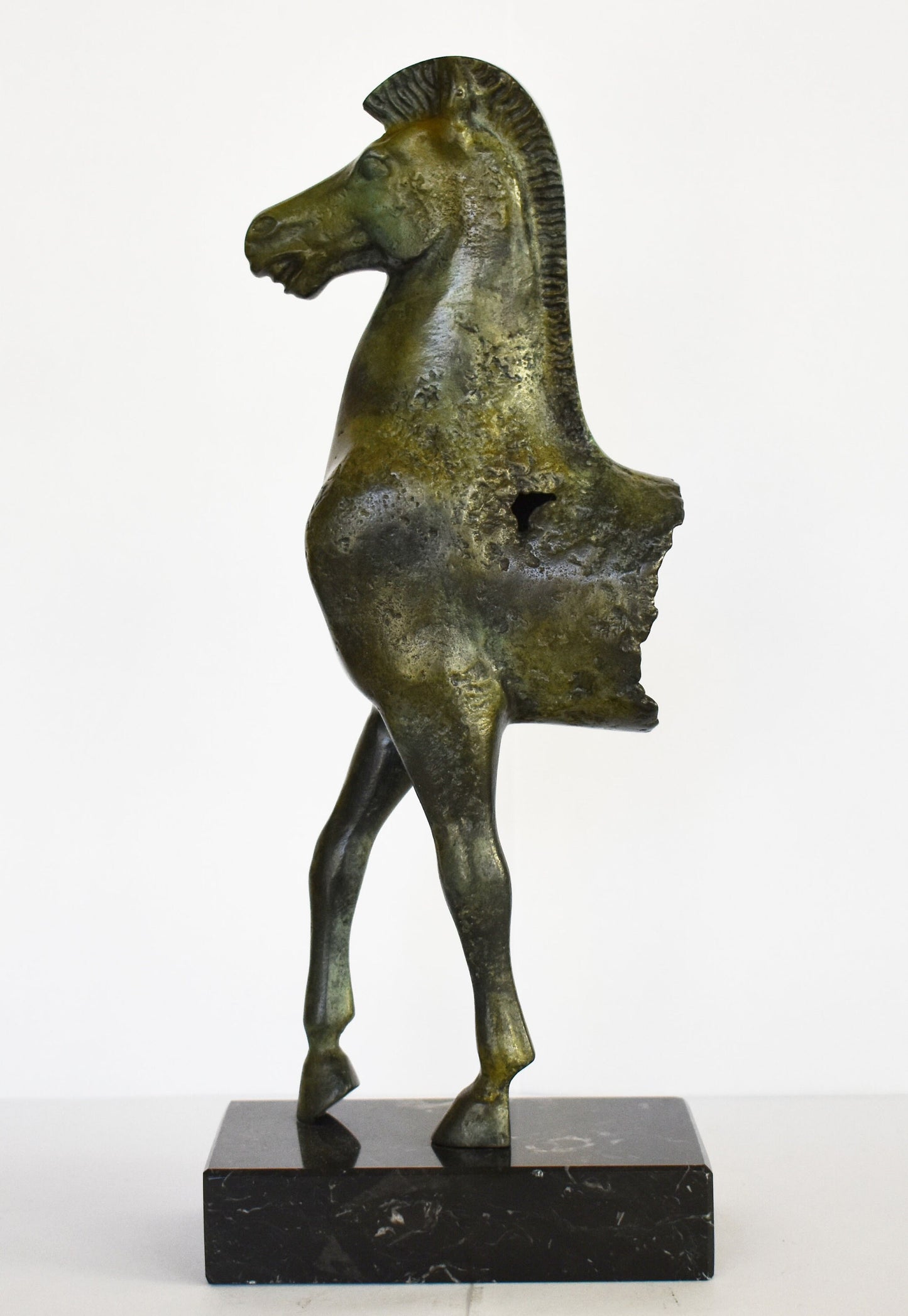 Ancient Greek Horse - Acropolis Museum - Front part of a horse statue found east of the Erechtheion in 1887, Replica - Pure Bronze Sculpture