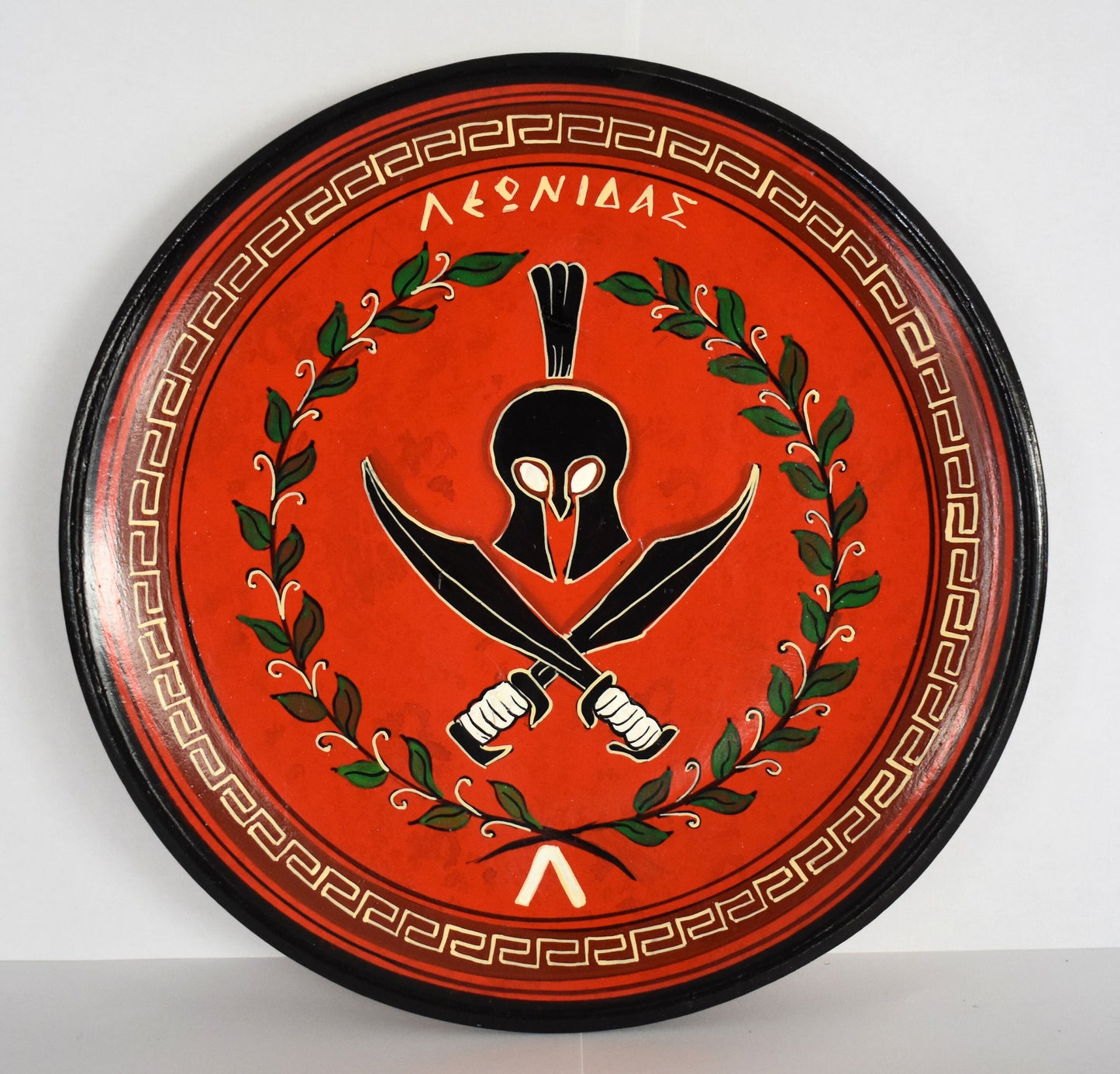 King Leonidas Weapons - 300 Spartans - Thermopylae - Kotinos, Olive Wreath - Meander motif - Ceramic - Handmade in Greece