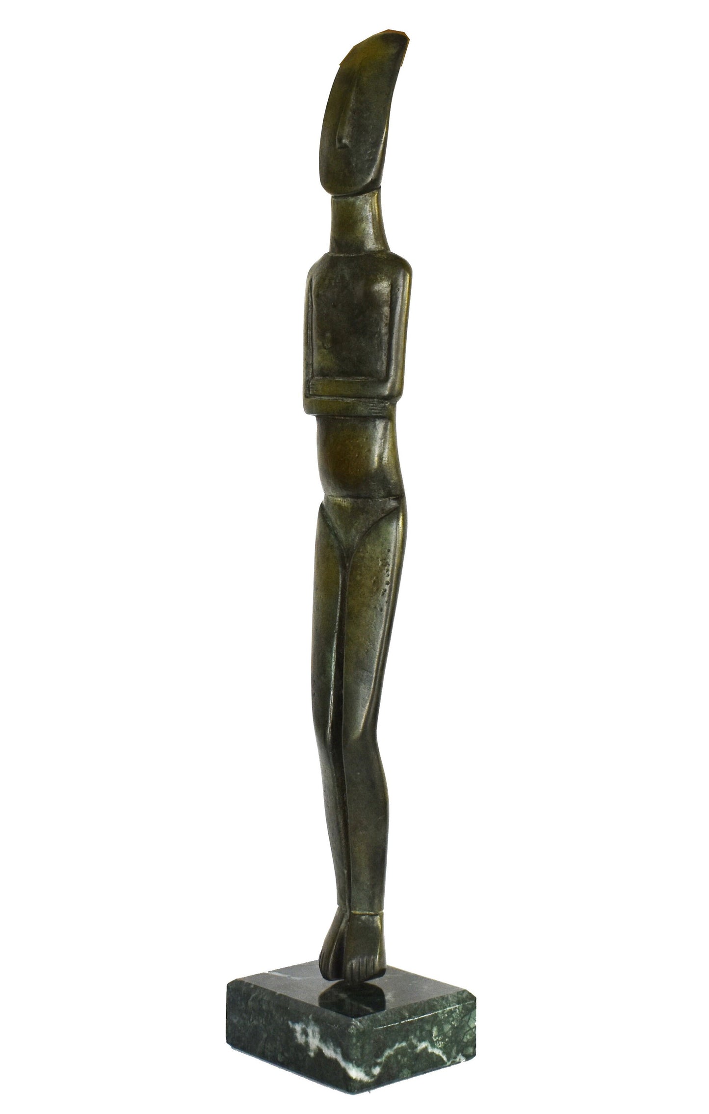 Cycladic Female idol - Keros island, Greece - truly startling object - mysterious, beautiful and seemingly timeless - Marble Base - Bronze