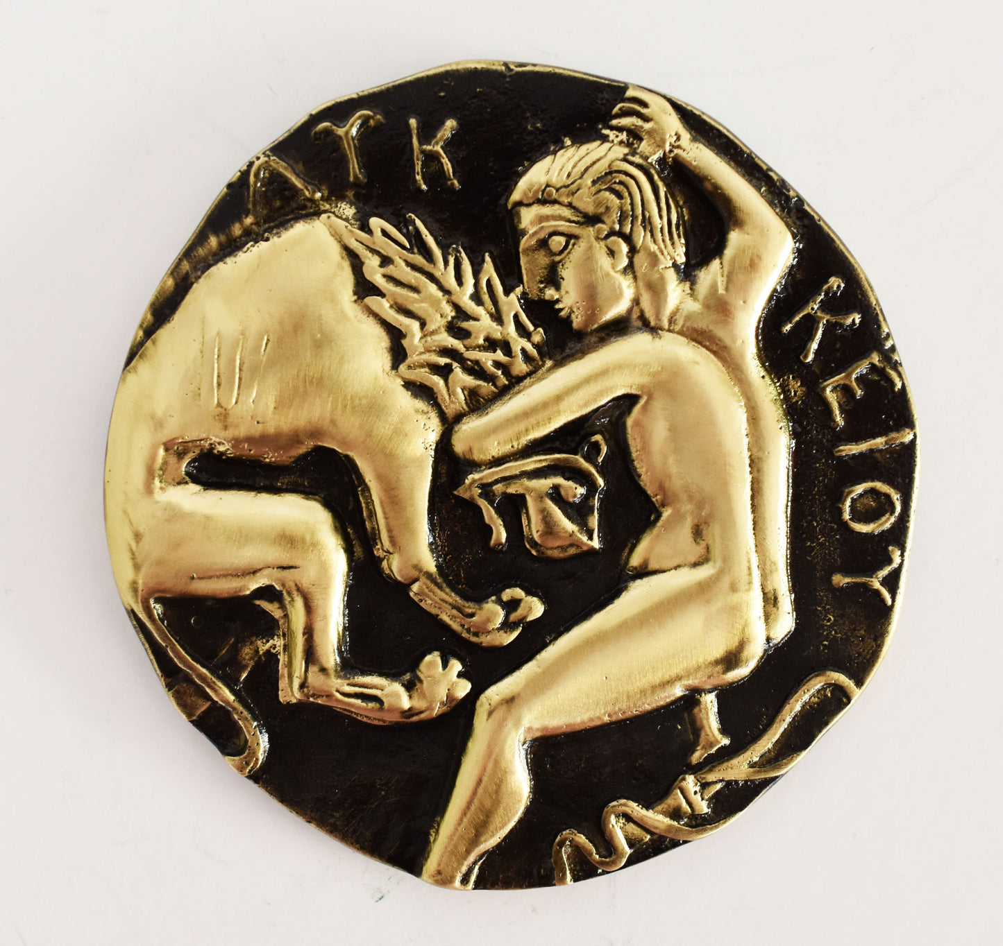 Hercules' First Labor - The Nemean Lion - Immortal Divine Ancient Greek Hero - Paperweight - Pure Bronze Statue