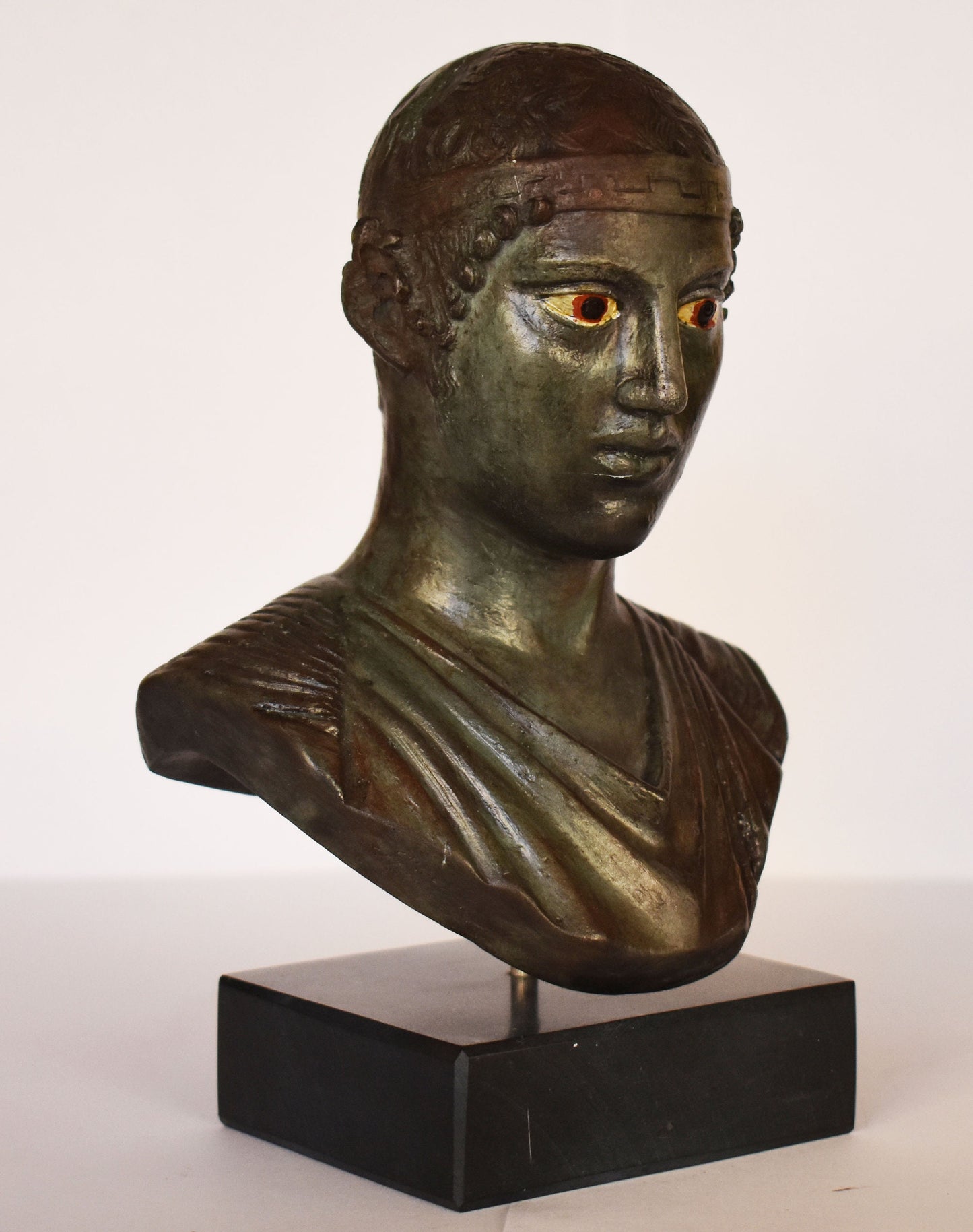 Charioteer of Delphi - Heniokhos - Pythian Games of 470 BC - Delphi  - Replica - Bronze Color Effect - Head Bust