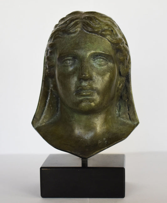 Demeter Ceres Bust - Marble Base - Greek Roman Goddess of Agriculture and Harvest - Replica - Pure Bronze Sculpture