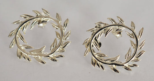 Kotinos - Olive Wreath - Prize for the Winner at the Ancient Olympic Games - Earrings - 925 Sterling Silver