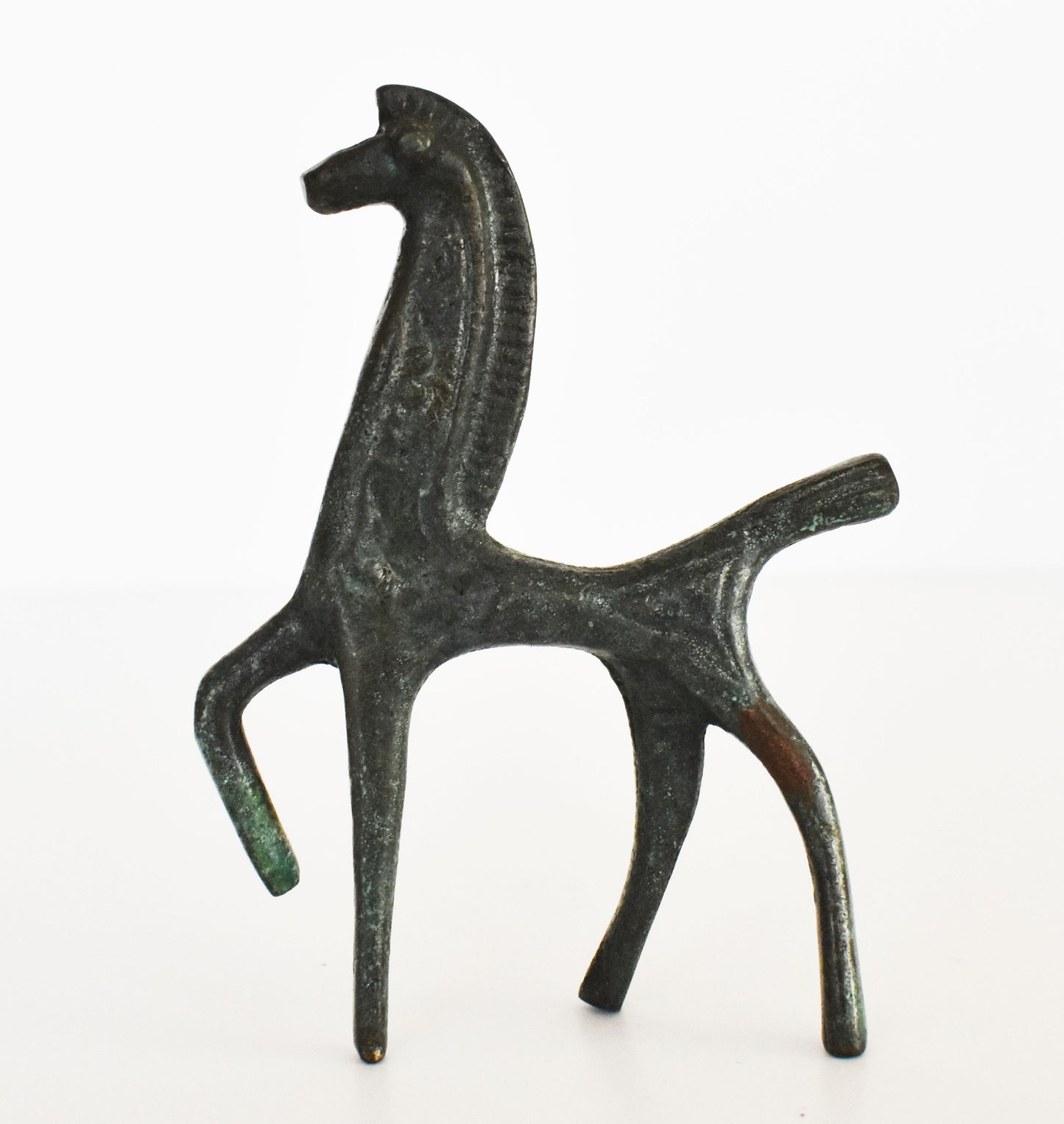 Ancient Greek Horse - Pure Bronze Sculpture - Miniature - Symbol of Wealth and Prosperity