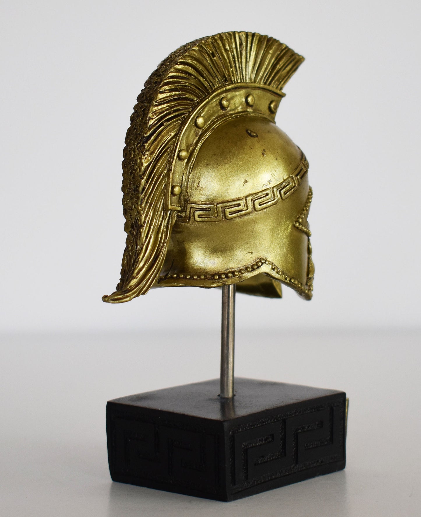Ancient Greek Spartan Corinthian Helmet - Owl - Physical Battle Protection - Museum Reproduction - Polyresin Statue