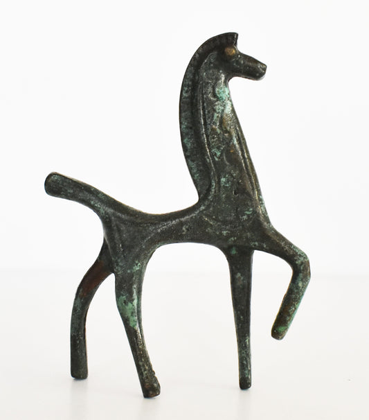 Ancient Greek Horse - Pure Bronze Sculpture - Miniature - Symbol of Wealth and Prosperity