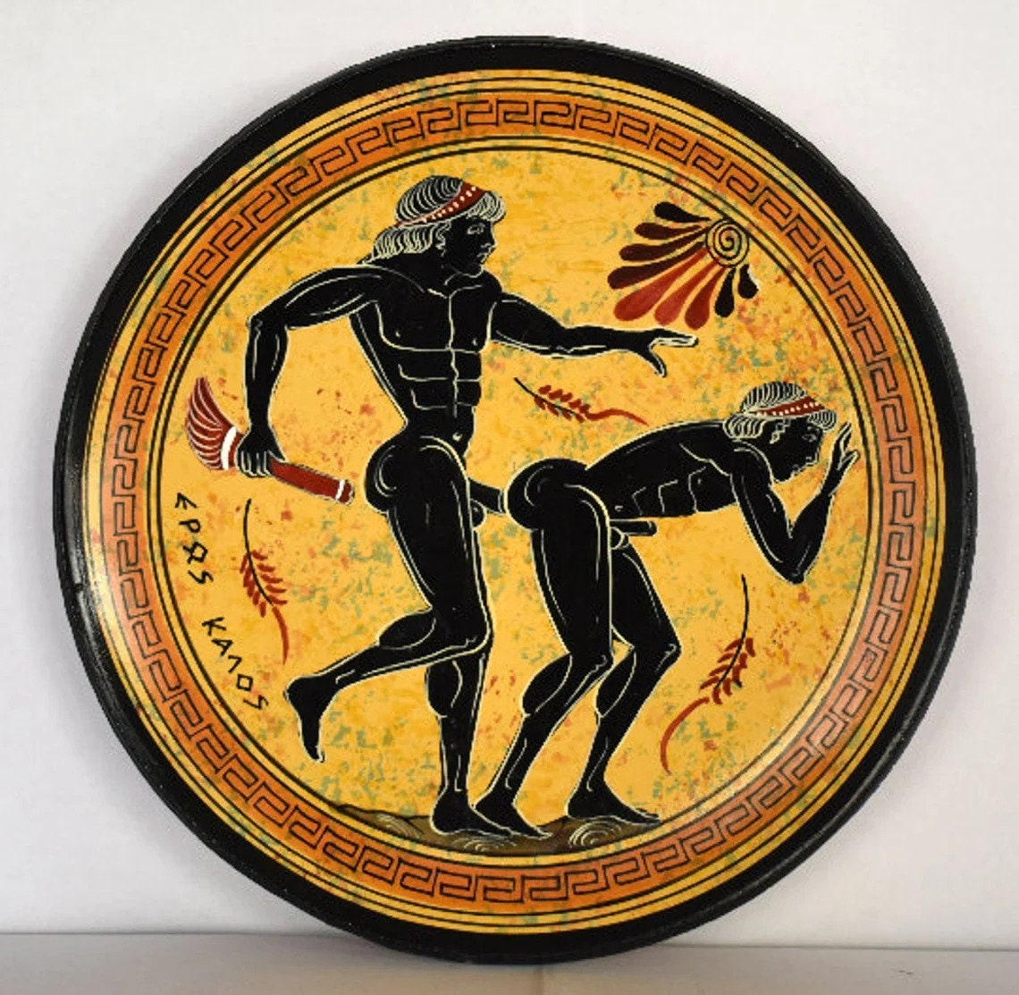 Homoerotic Scene between Two Males  - Athens, 500 BC - Love makes your soul crawl out from its hiding place - Ceramic - Handmade in Greece