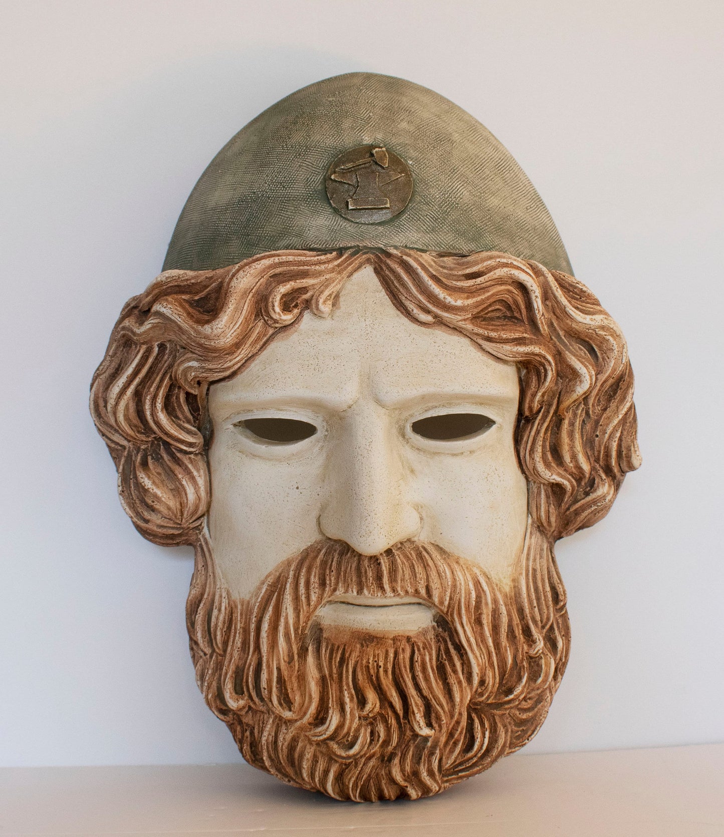Hephaestus Vulcan Mask - Greek Roman God of Blacksmiths, Metalworking, Craftsmen, Artisans, Fire and Volcanoes - Wall Decoration