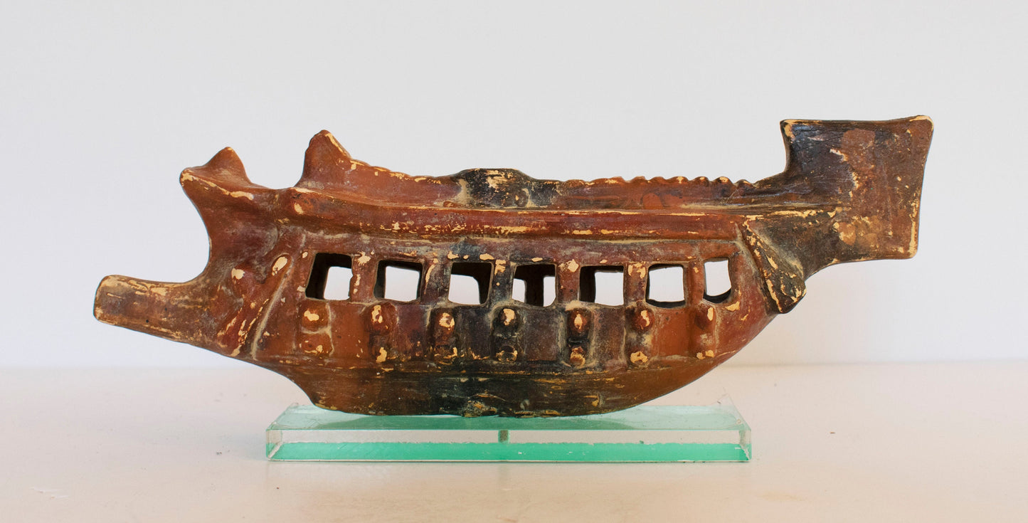 Ancient Greek Athenian Ship  - Trireme -  Battle of Salamis -  480 BC - Museum Reproduction - Ceramic Artifact