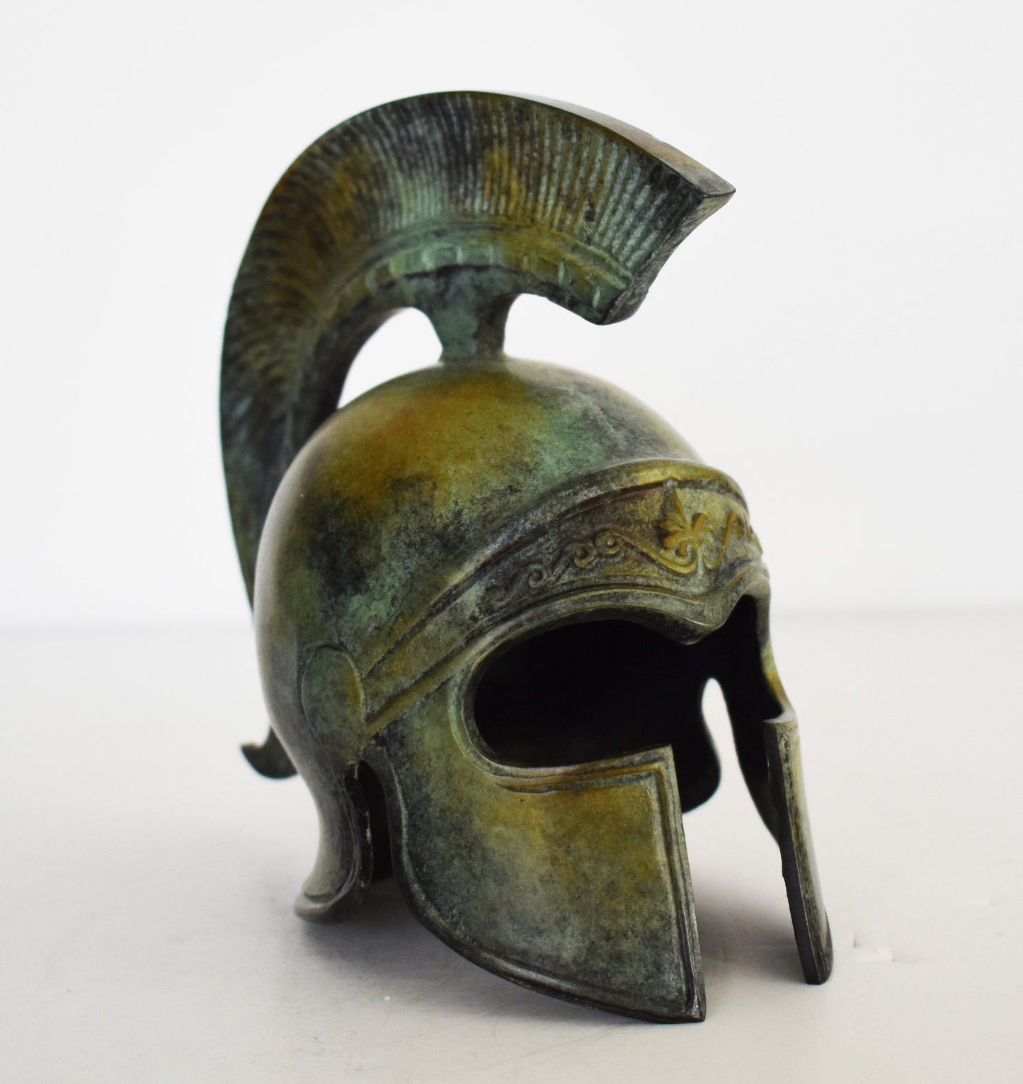 Ancient Greek Spartan Corinthian Helmet - Symbolizes strength, courage, loyalty and power - Classic Period - Pure Bronze Statue