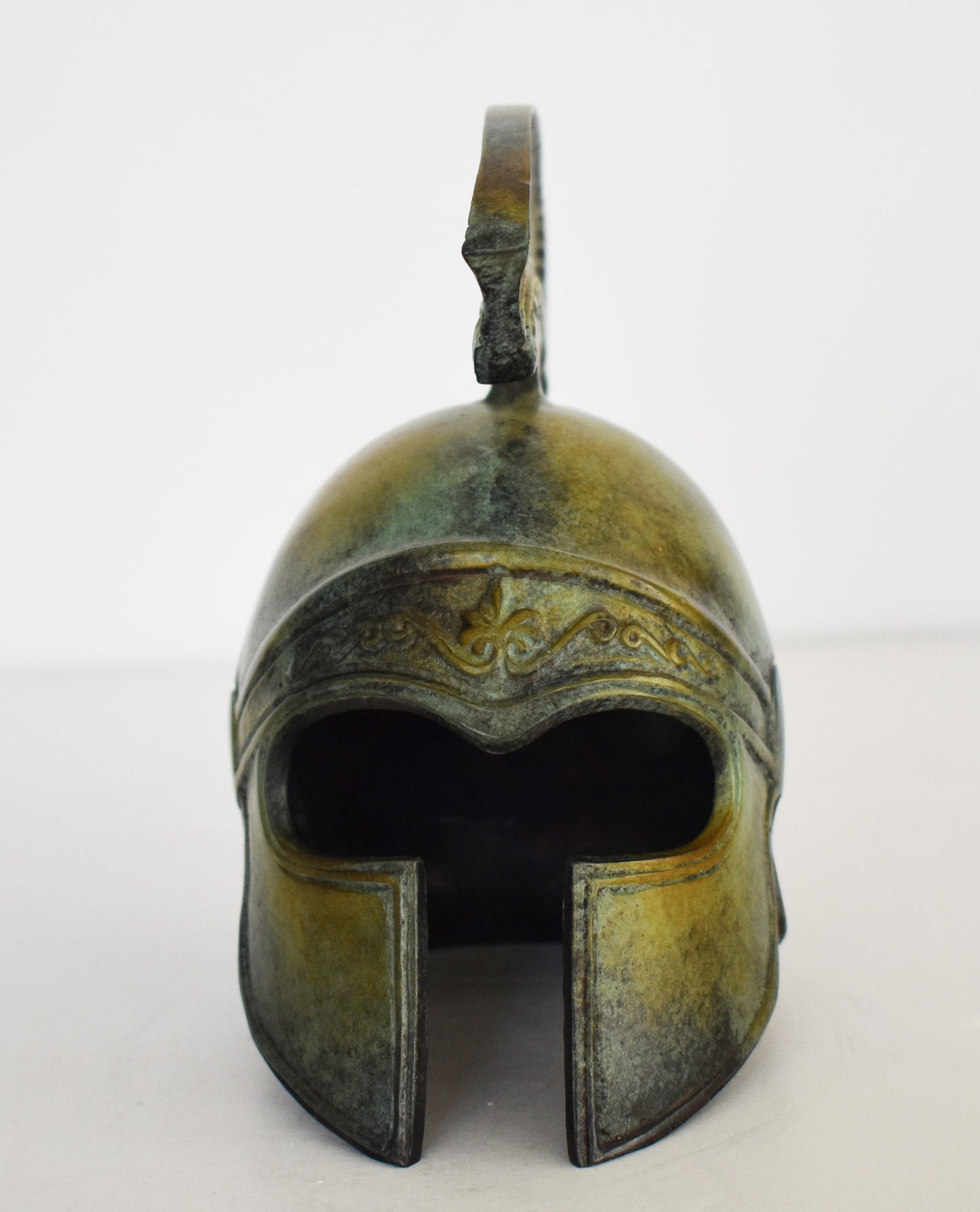 Ancient Greek Spartan Corinthian Helmet - Symbolizes strength, courage, loyalty and power - Classic Period - Pure Bronze Statue