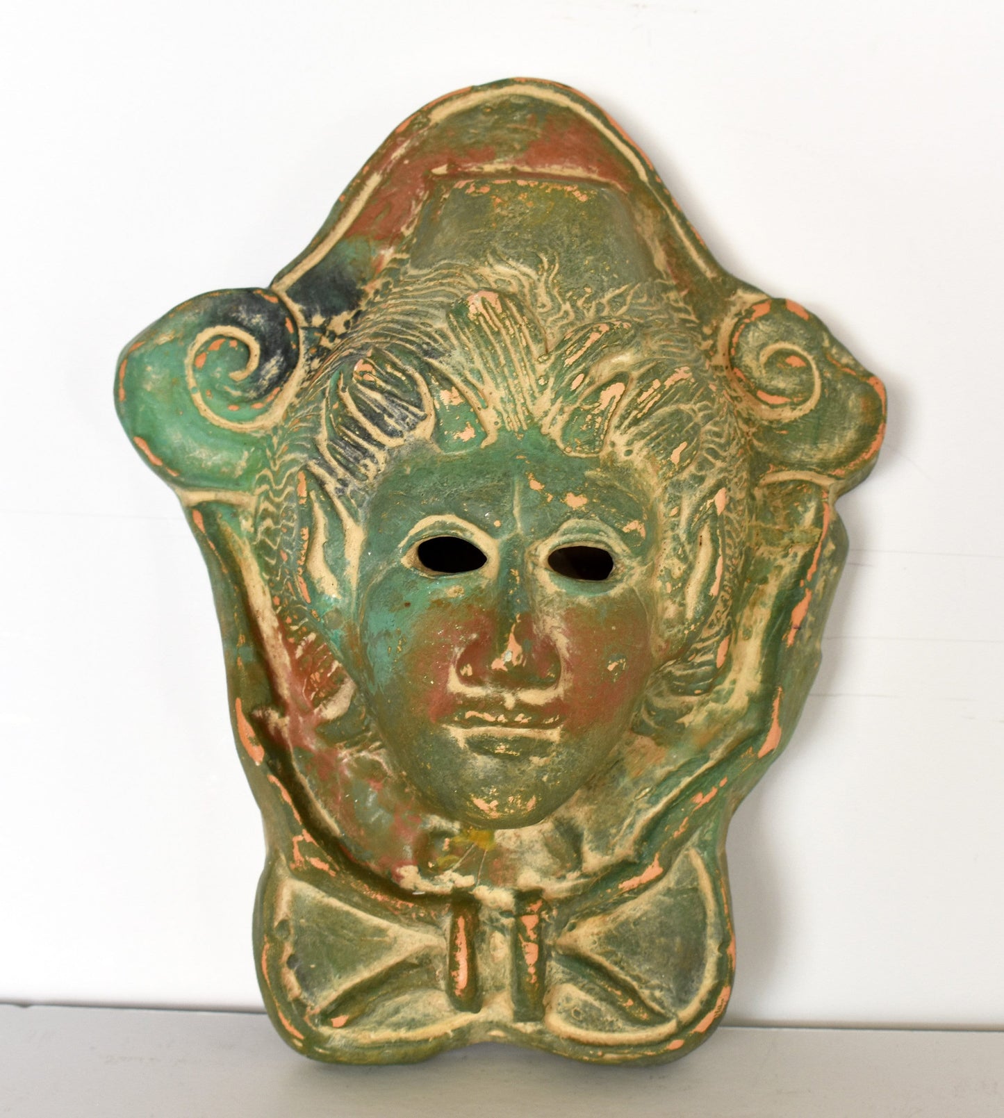 Pan Mask - Ancient Greek god of the Wild,Shepherds and Flocks, Nature of Mountain Wilds,Rustic Music,Companion of Nymphs - Ceramic Artifact