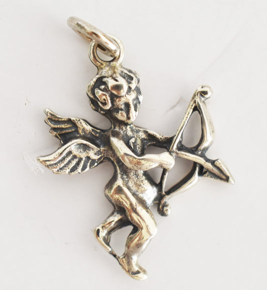 Eros Cupid - Greek Roman God of Sexual Attraction, Desire and Love - Son of Aphrodite and Ares - Pendant - 925 Sterling Silver