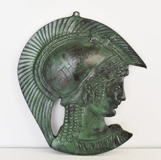 Athena Minerva - Greek Roman Goddess of Wisdom, Handicraft, and Warfare - Greek Mythology - Wall Decoration - Pure Bronze  Statue