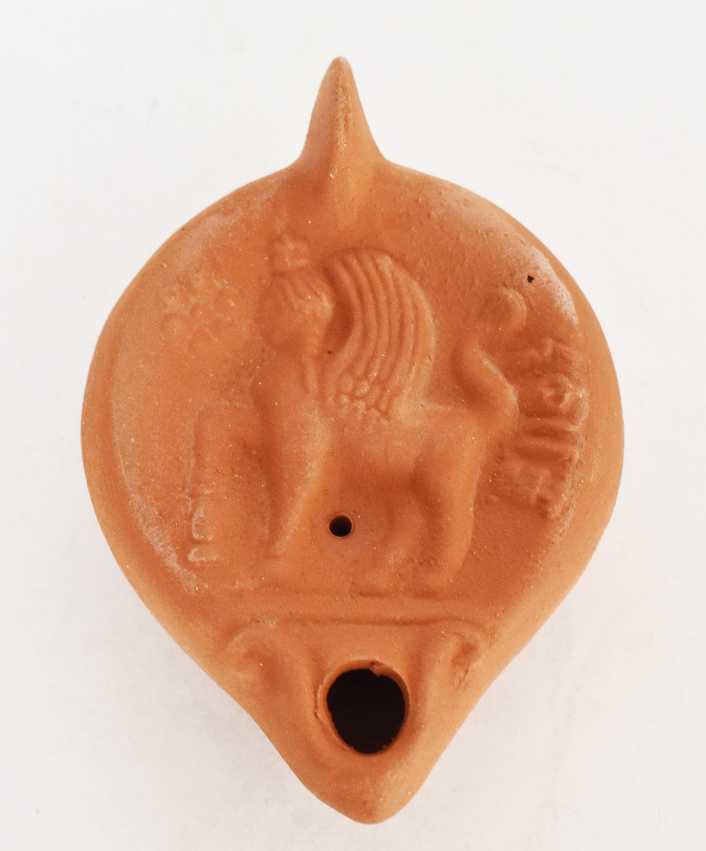 Oil Lamp - Athens, Attica - 600 BC - Sphinx - Guardian of Sacred Places - Symbol of Mystery - Museum Reproduction - Ceramic Artifact