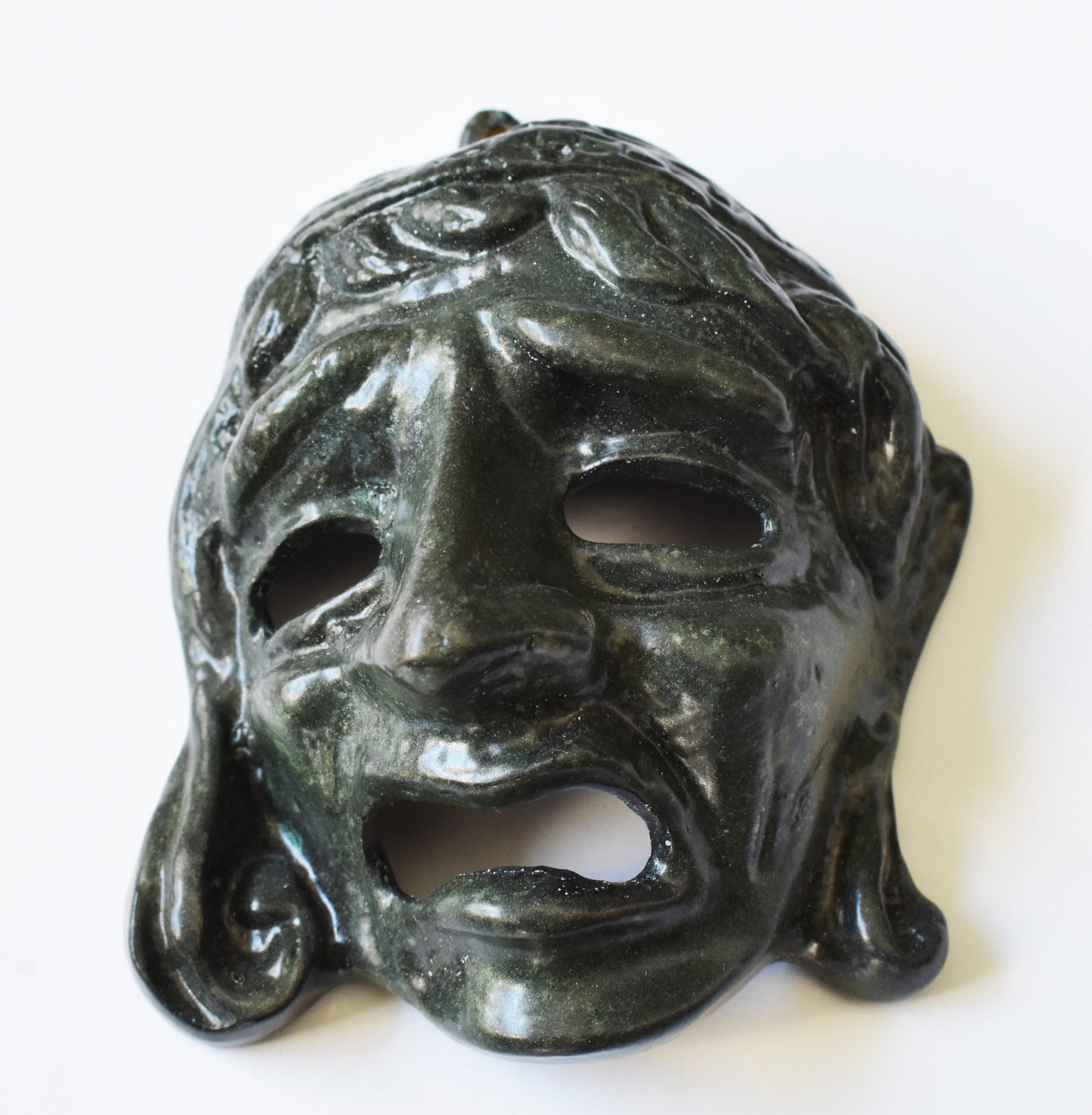 Tragedy Mask - Ancient Greek Theater  - Drama - Decorative - Wall Decoration - pure bronze  statue