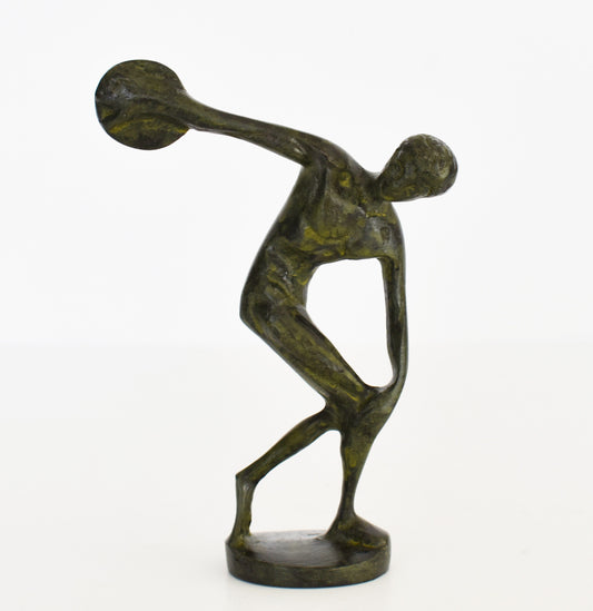 Discobolus of Myron - Discus Thrower - The naked human body is on display, clearly showing human emphasis - pure Bronze Sculpture