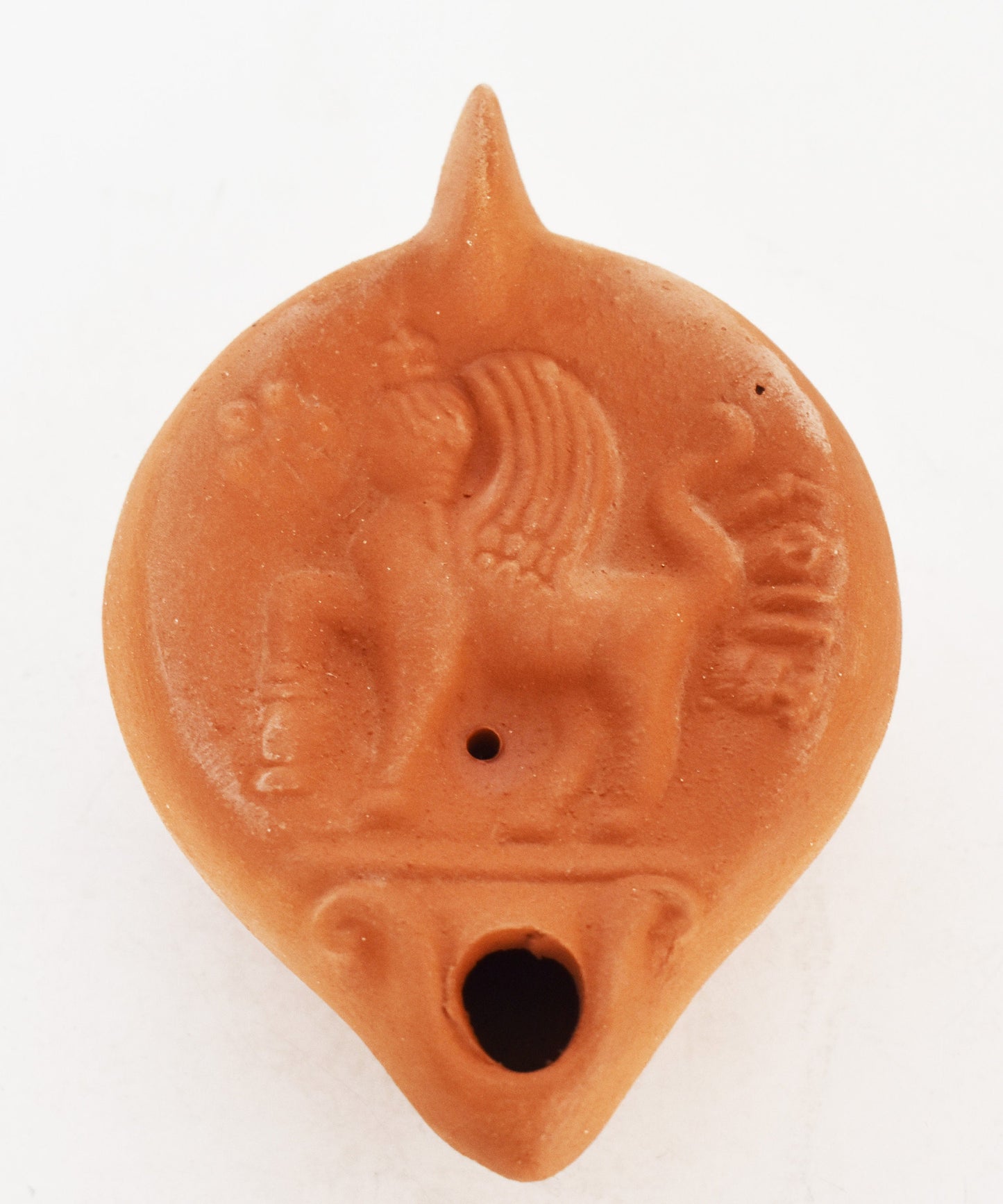 Oil Lamp - Athens, Attica - 600 BC - Sphinx - Guardian of Sacred Places - Symbol of Mystery - Museum Reproduction - Ceramic Artifact