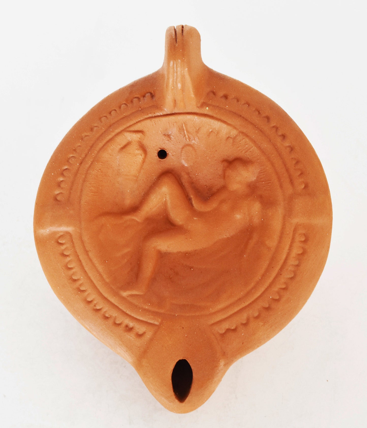 Oil Lamp - Athens, Attica - Phryne -  Famous Hetaira, Courtesan - Museum Reproduction - Ceramic Artifact