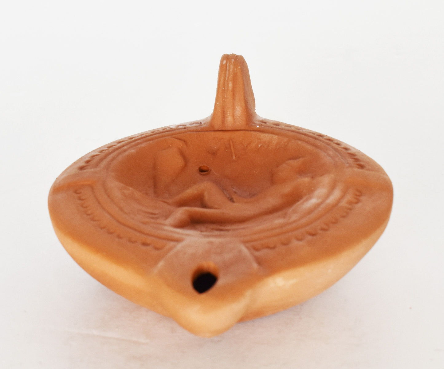 Oil Lamp - Athens, Attica - Phryne -  Famous Hetaira, Courtesan - Museum Reproduction - Ceramic Artifact