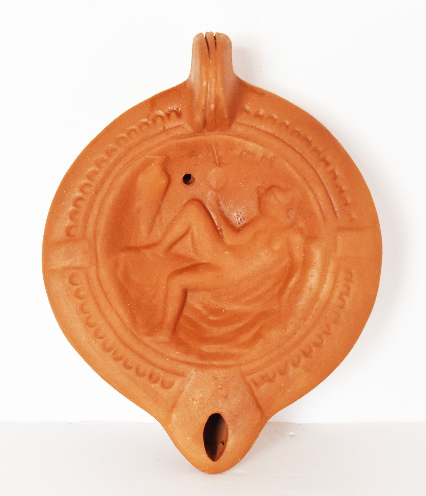 Oil Lamp - Athens, Attica - Phryne -  Famous Hetaira, Courtesan - Museum Reproduction - Ceramic Artifact