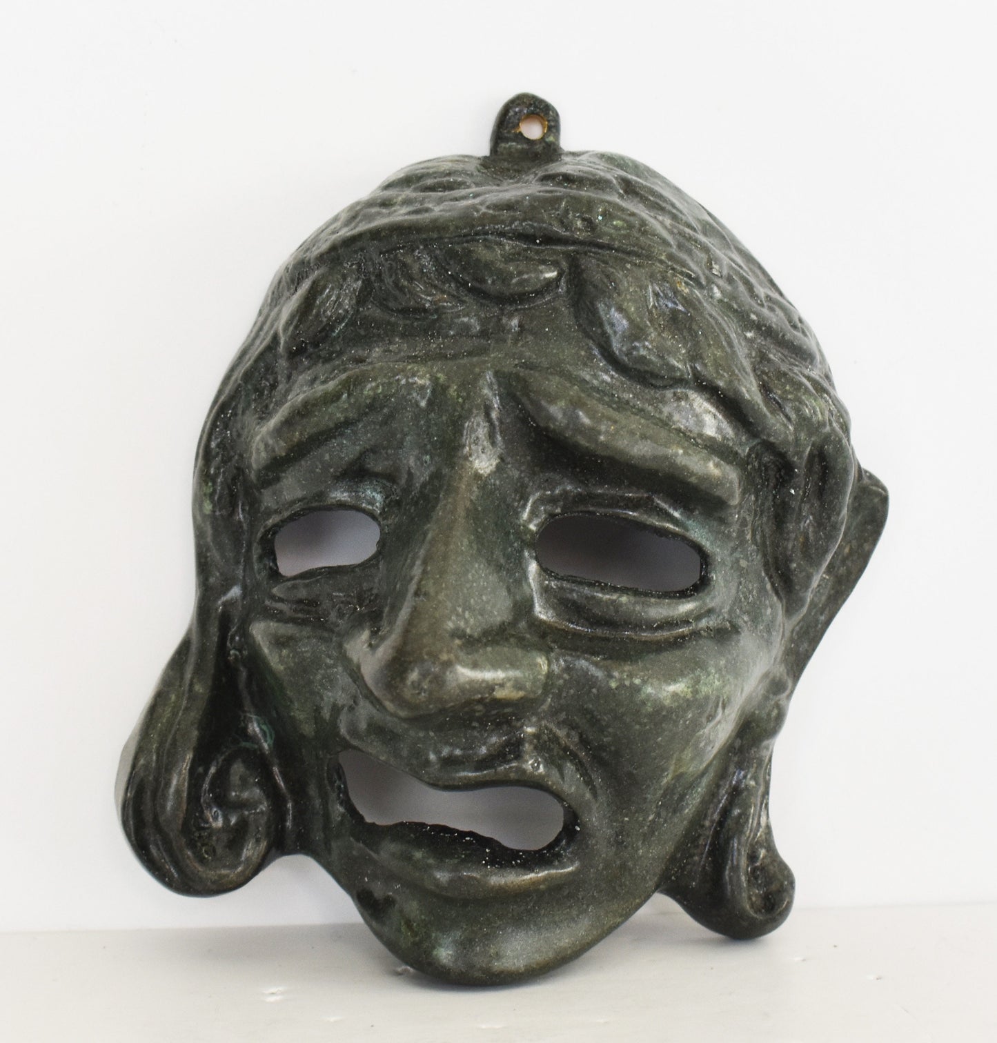 Tragedy Mask - Ancient Greek Theater  - Drama - Decorative - Wall Decoration - pure bronze  statue