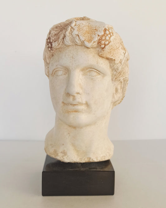 Dionysus - Greek God of wine, winemaking, grape cultivation, fertility, ritual madness, theater, and religious ecstasy - Head Bust