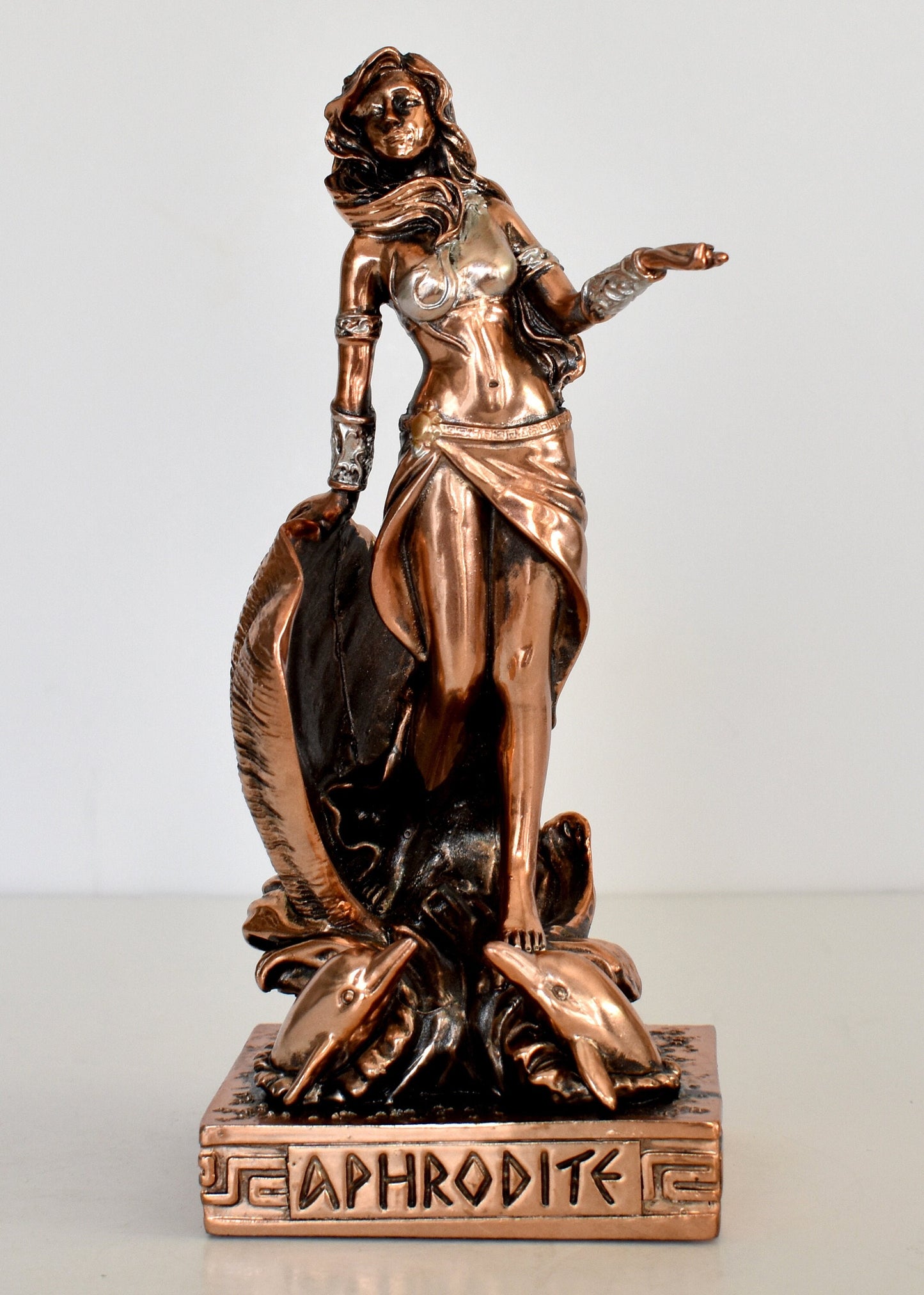 Aphrodite Venus – Greek Roman Olympian Goddess of Love, Beauty, Pleasure, Fertility, Desire and Procreation - Copper Plated Alabaster