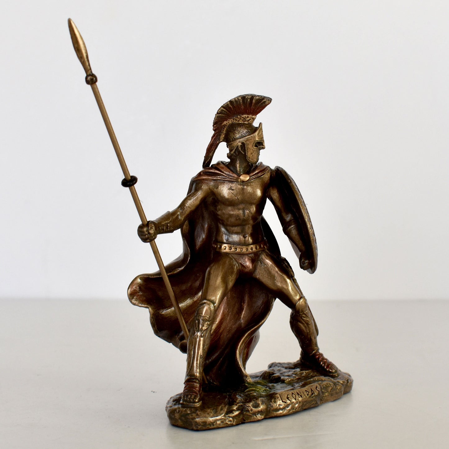 Leonidas - Spartan King - Leader of 300 - Battle of Thermopylae - 480 BC - Molon Labe, Come and Take Them - Small - Cold Cast Bronze Resin