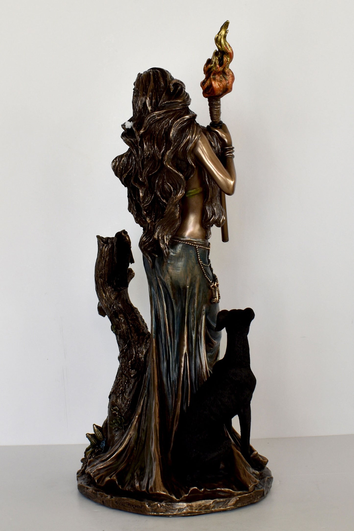 Hecate Hekate - Ancient Greek Goddess of Magic, Witchcraft, the Night, Moon, Dogs, Ghosts and Necromancy - Cold Cast Bronze Resin