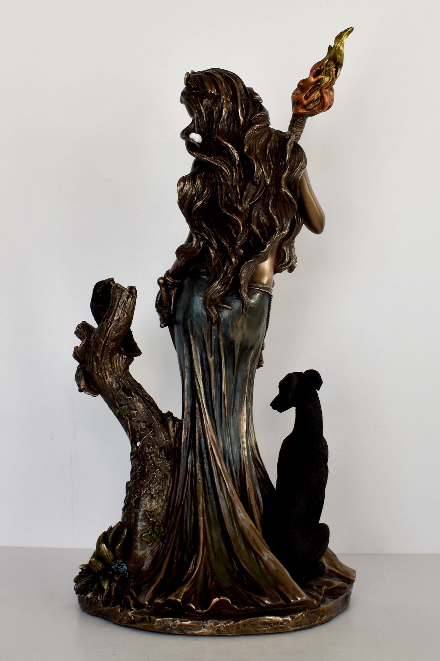 Hecate Hekate - Ancient Greek Goddess of Magic, Witchcraft, the Night, Moon, Dogs, Ghosts and Necromancy - Cold Cast Bronze Resin