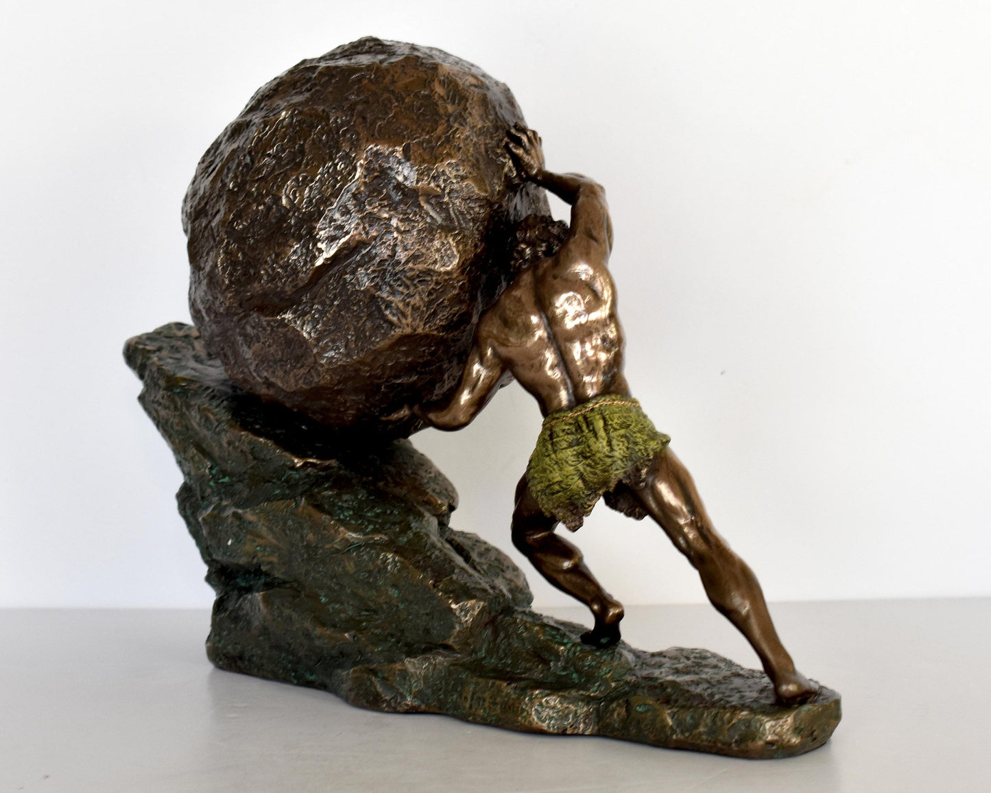 Sisyphus Sisyphos - king of Ephyra Corinth - Hades punished him to roll a boulder up a hill for eternity - Cold Cast Bronze Resin