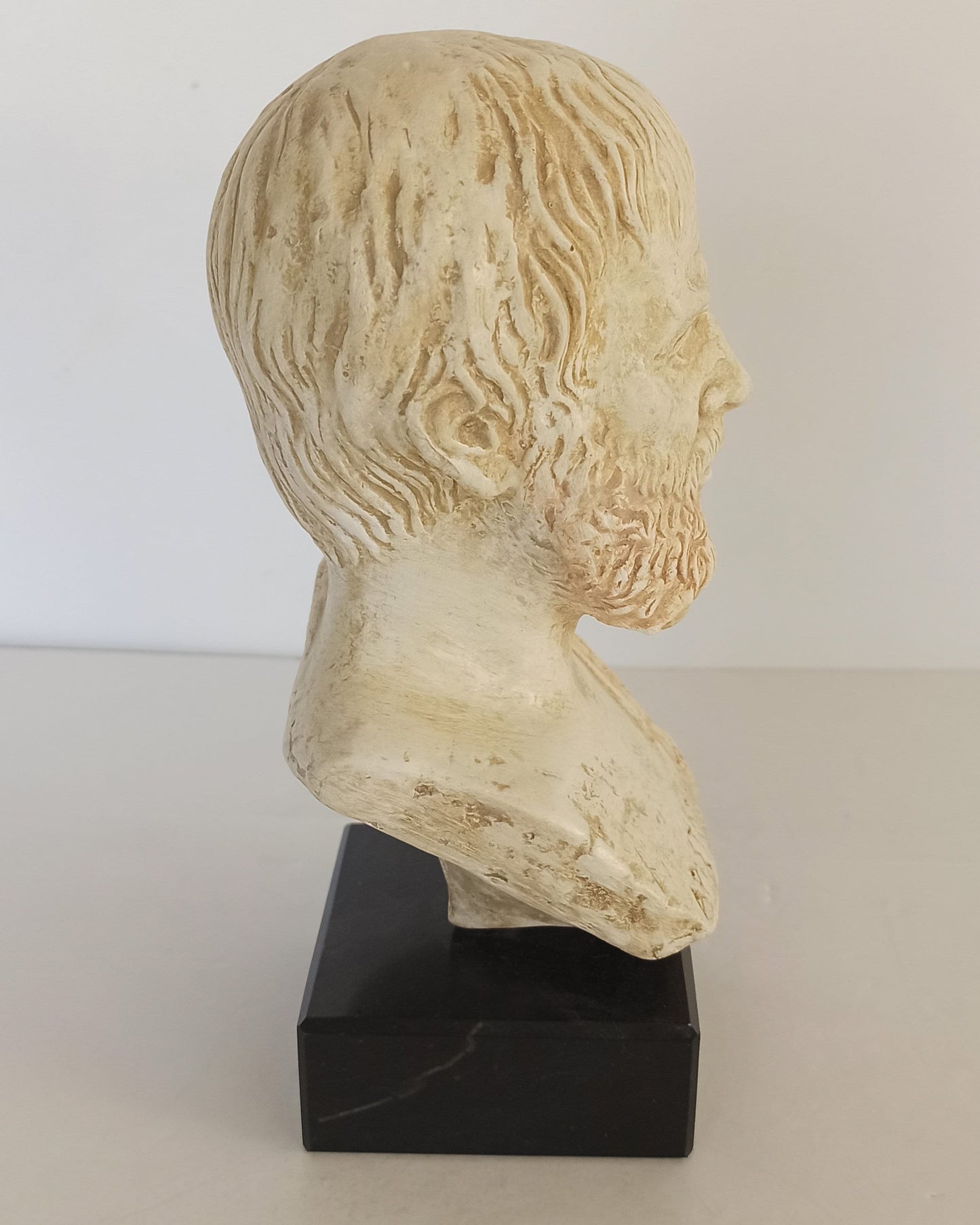 Aristotle - Ancient Greek Philoshopher and Polymath - Marble Base - Museum Reproduction - Head Bust- Casting Stone